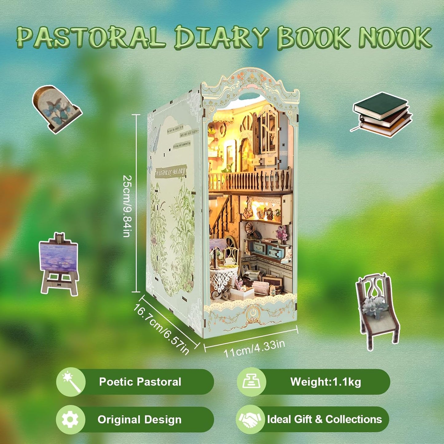 HYUKBI DIY Booknook Dollhouse Kit