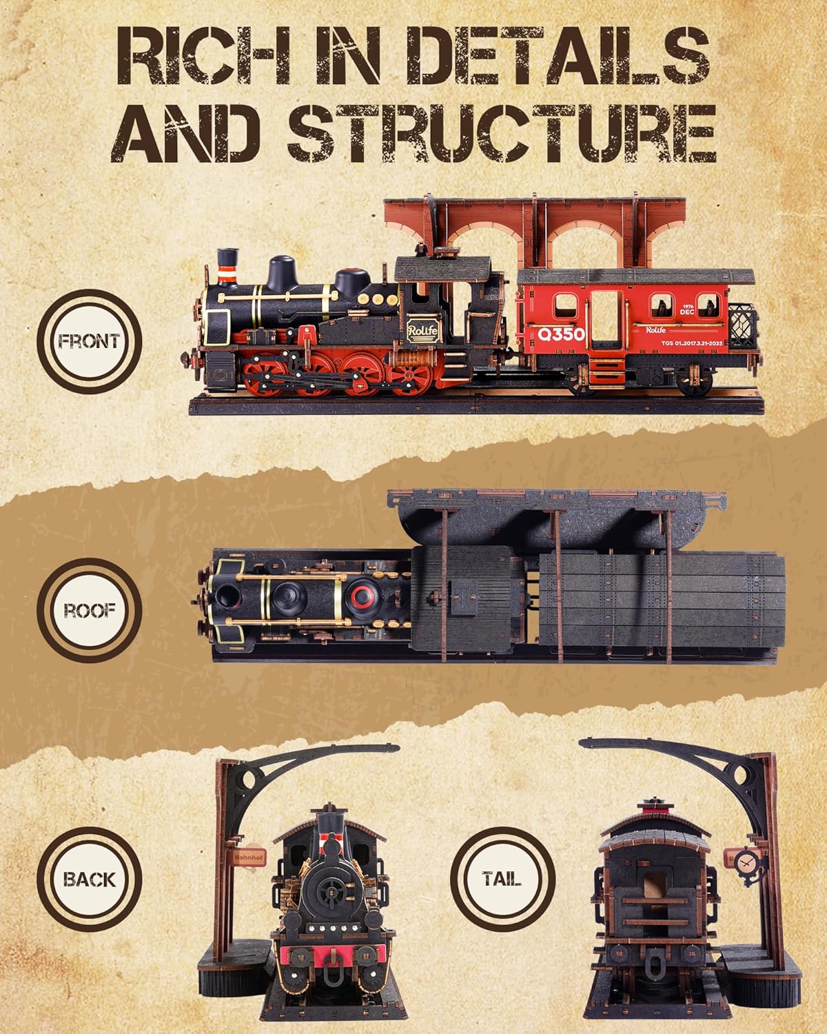 3D Wooden Puzzle - Steam Train Sets
