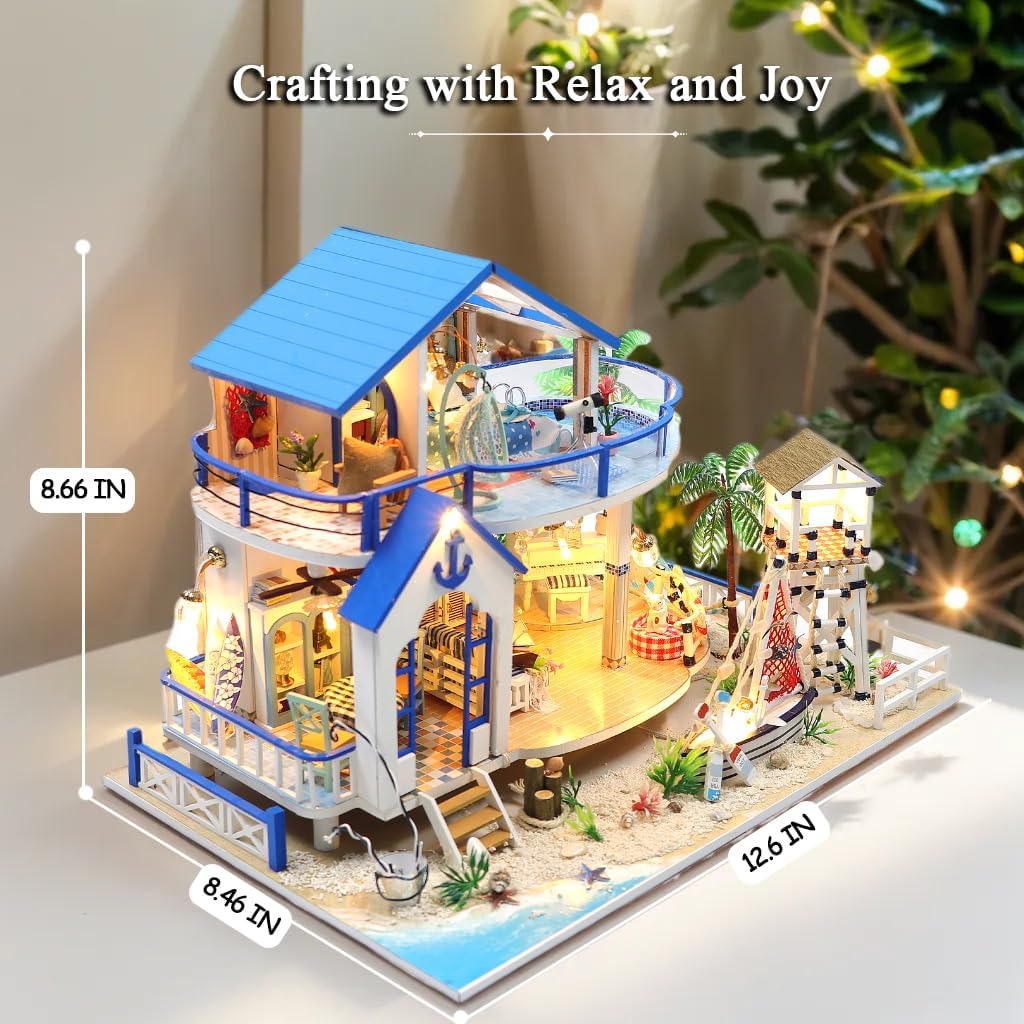 HYUKBI DIY Miniature House Kit with LED Light