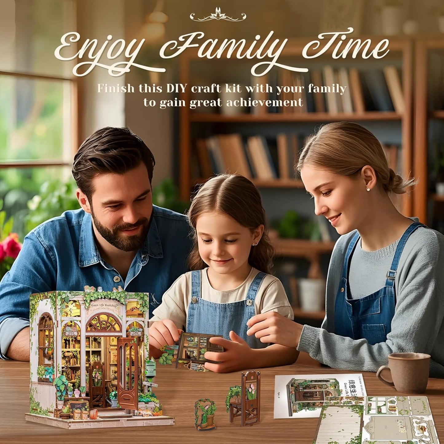 HYUKBI DIY Booknook Dollhouse Kit