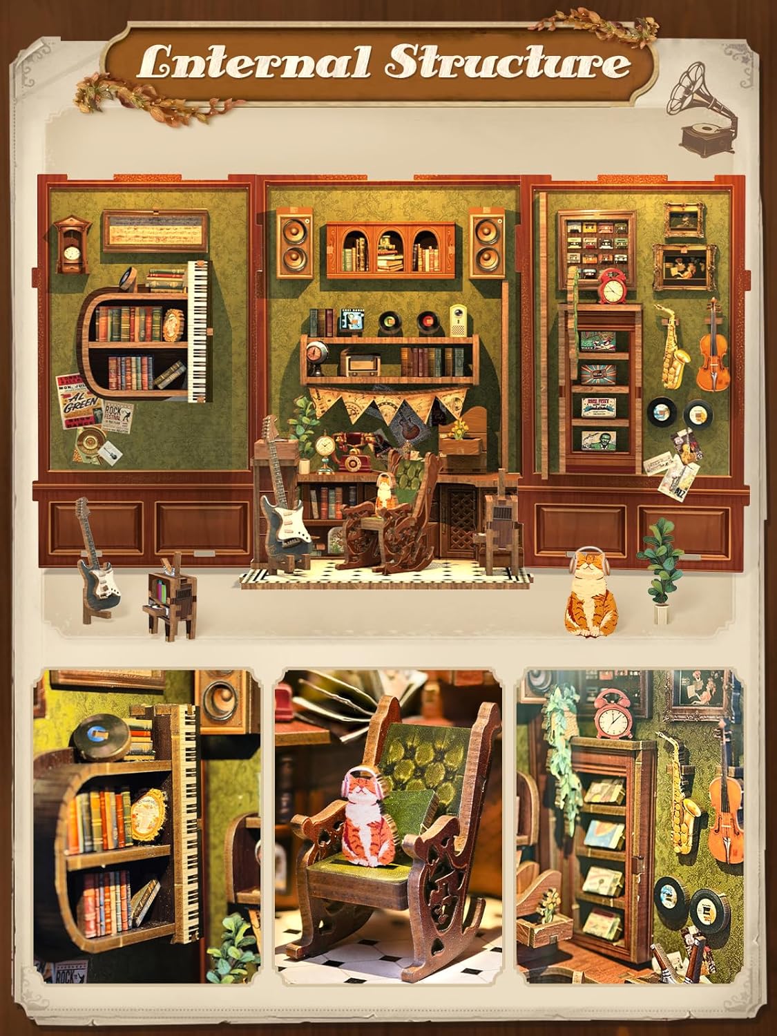 HYUKBI DIY Booknook Dollhouse Kit