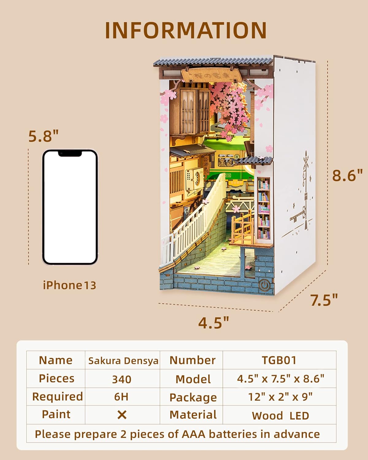 DIY Book Nook Kit-Sakura Wine Alley