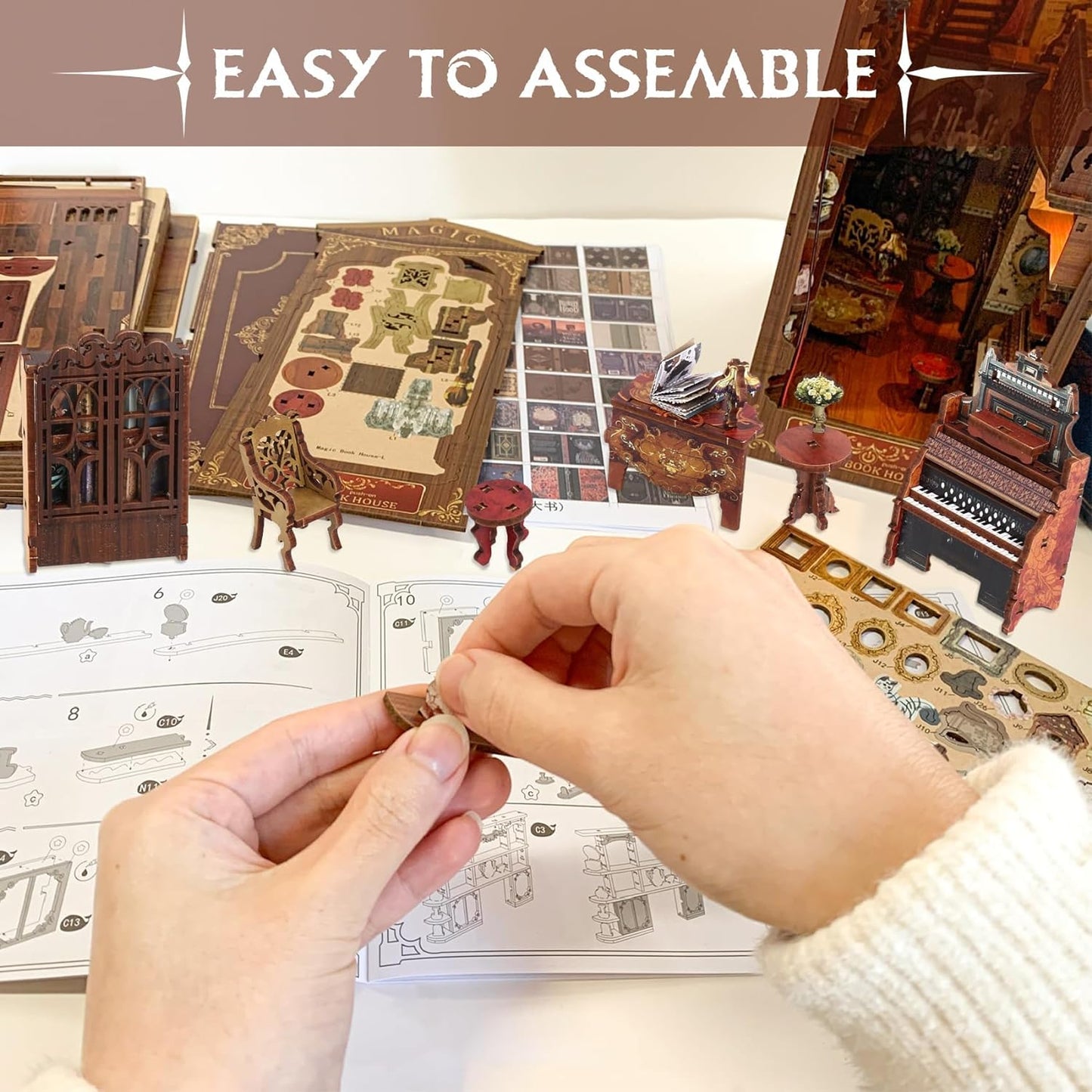 HYUKBI DIY Booknook Dollhouse Kit