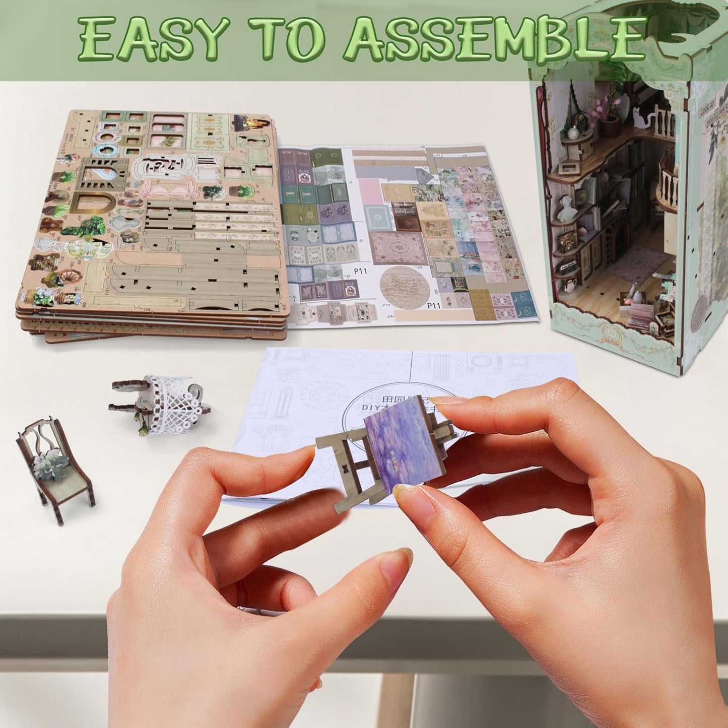 HYUKBI DIY Booknook Dollhouse Kit