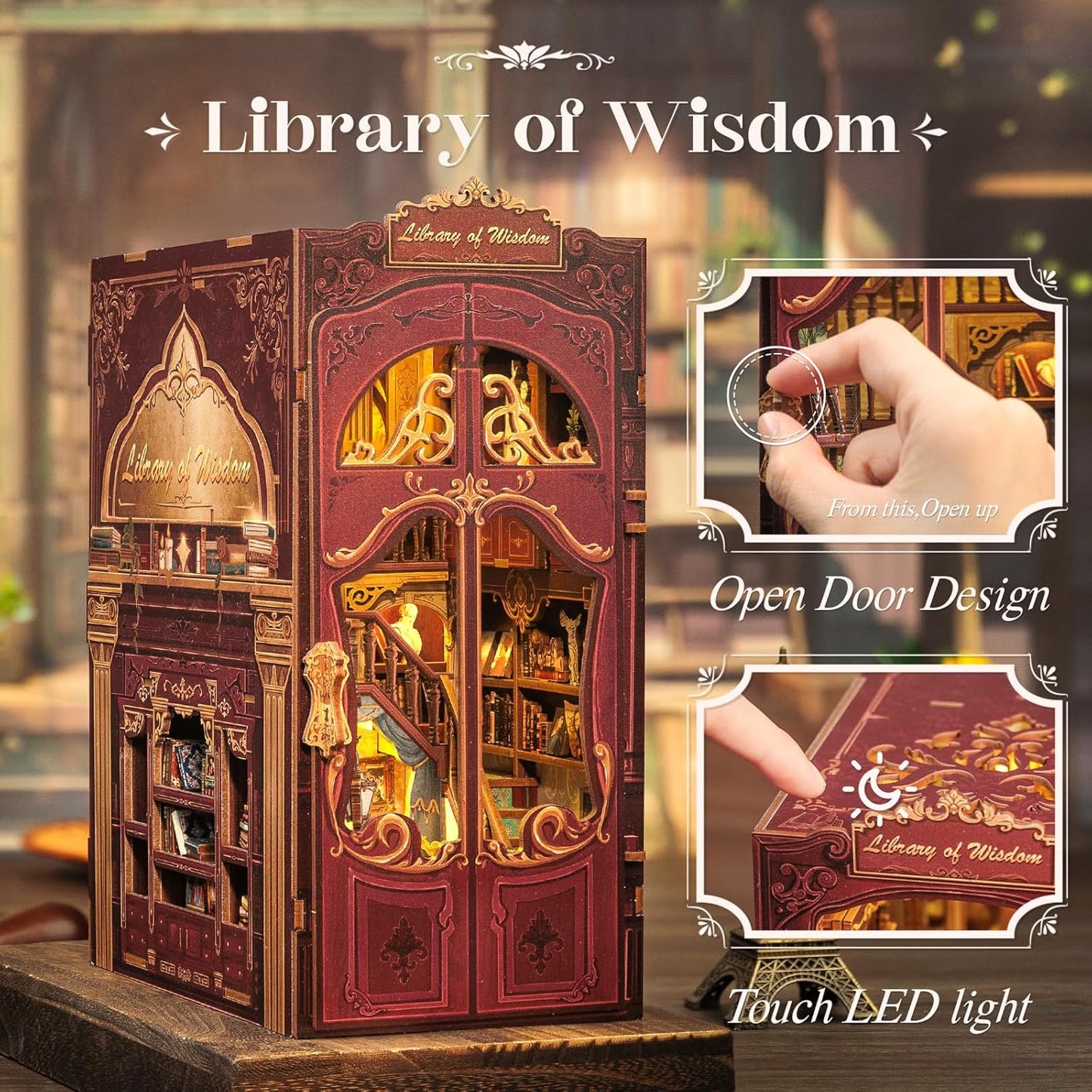 Rolife Cutebee HYUKBI DIY Booknook Dollhouse Kit 3D Wooden Puzzle