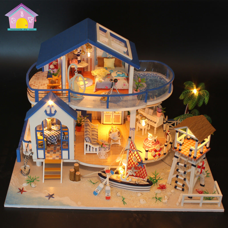 HYUKBI DIY Miniature House Kit with LED Light
