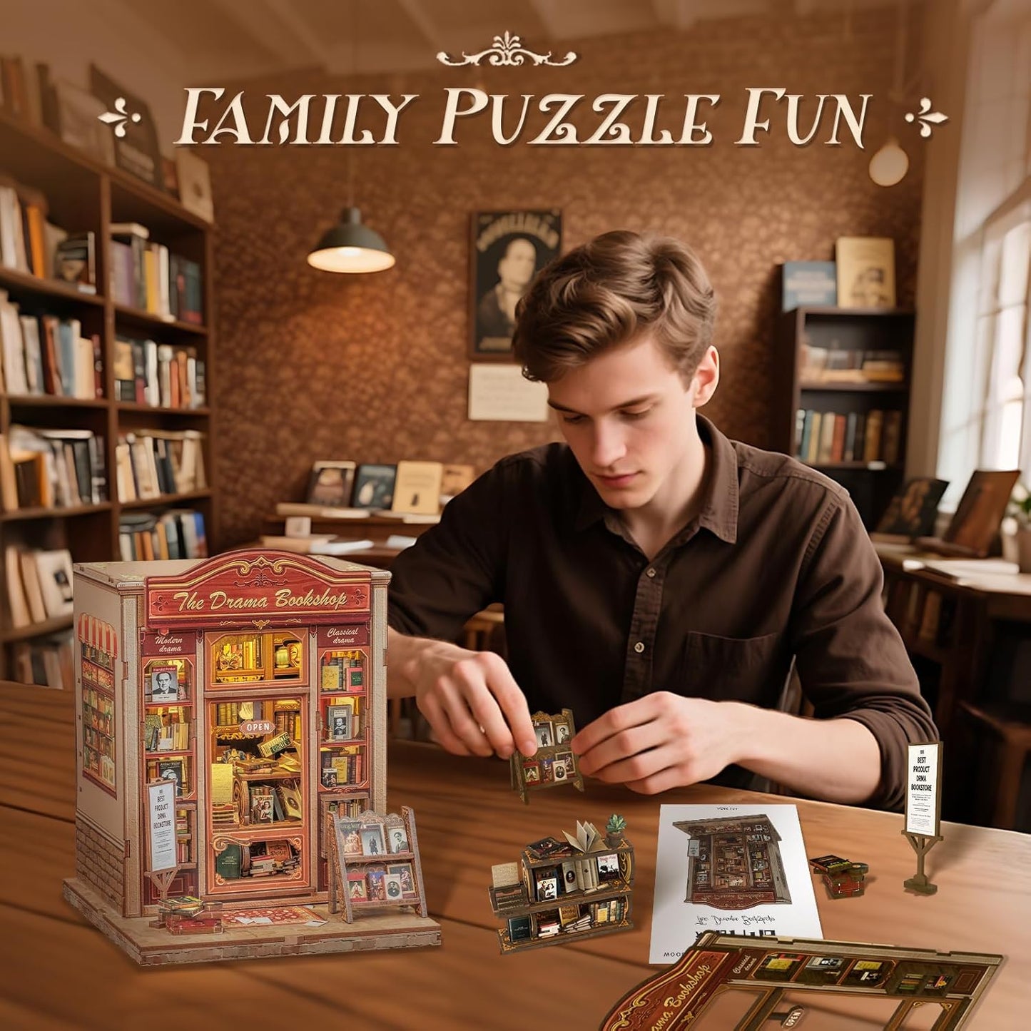 Rolife Cutebee HYUKBI DIY Booknook Dollhouse Kit 3D Wooden Puzzle