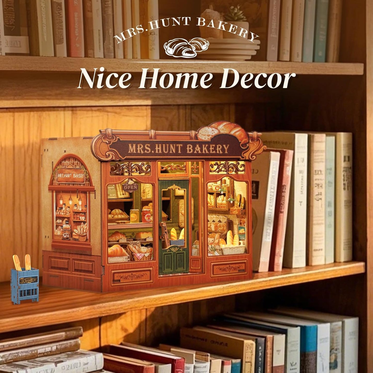 Rolife Cutebee HYUKBI DIY Booknook Dollhouse Kit 3D Wooden Puzzle