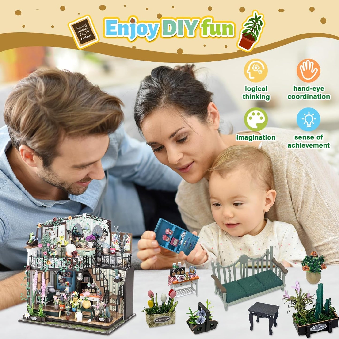 HYUKBI DIY Booknook Dollhouse Kit
