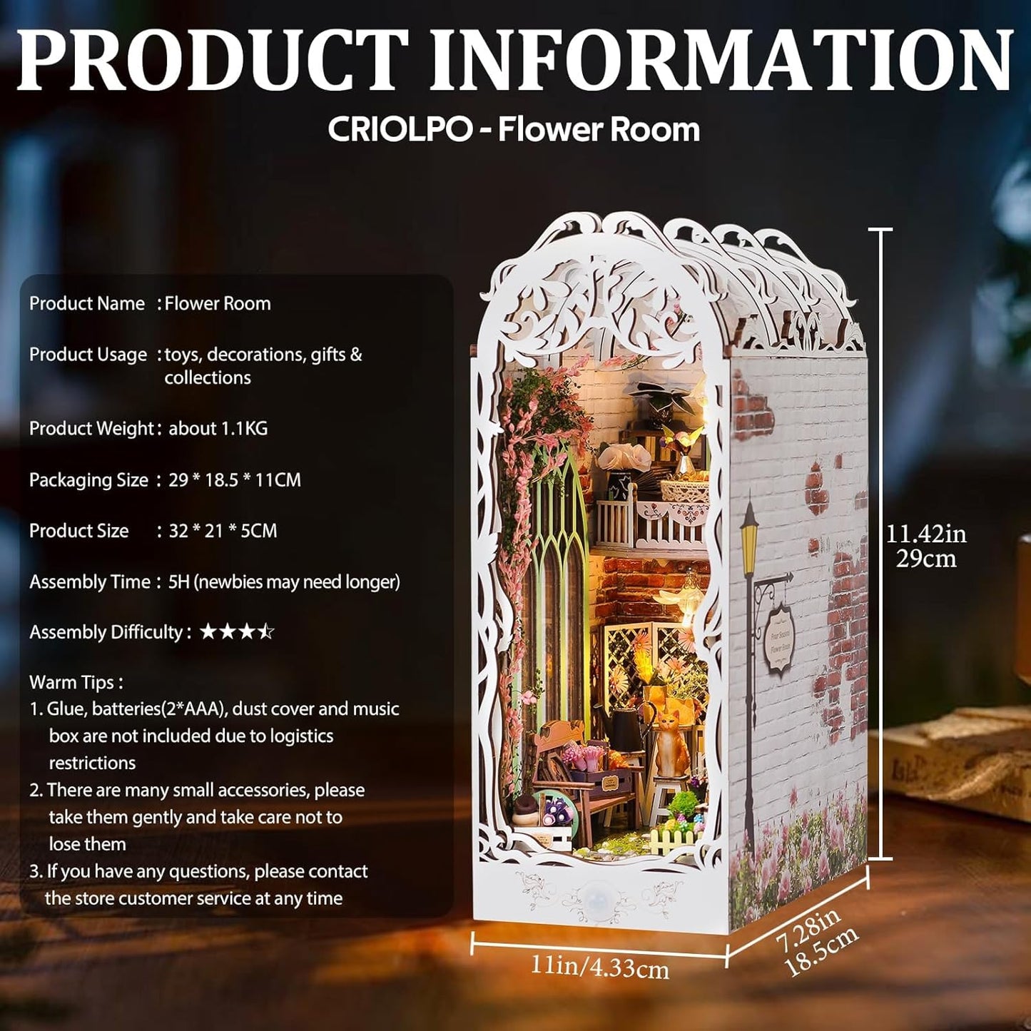 HYUKBI DIY Booknook Dollhouse Kit