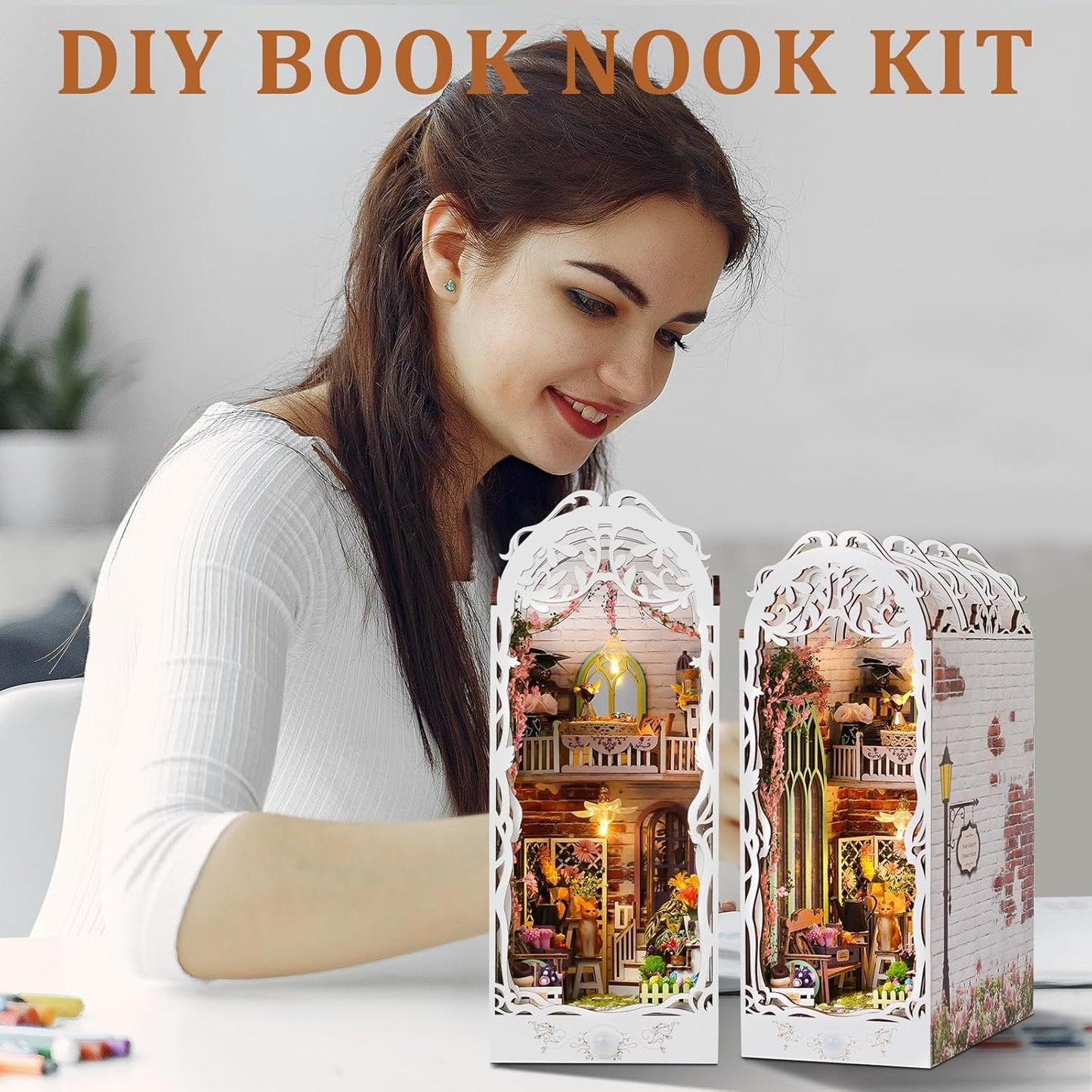 HYUKBI DIY Booknook Dollhouse Kit