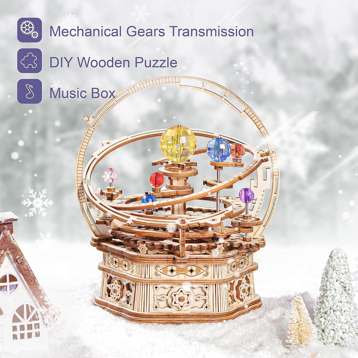 DIY 3D Wooden Puzzles - Starry Night Music Box Kit