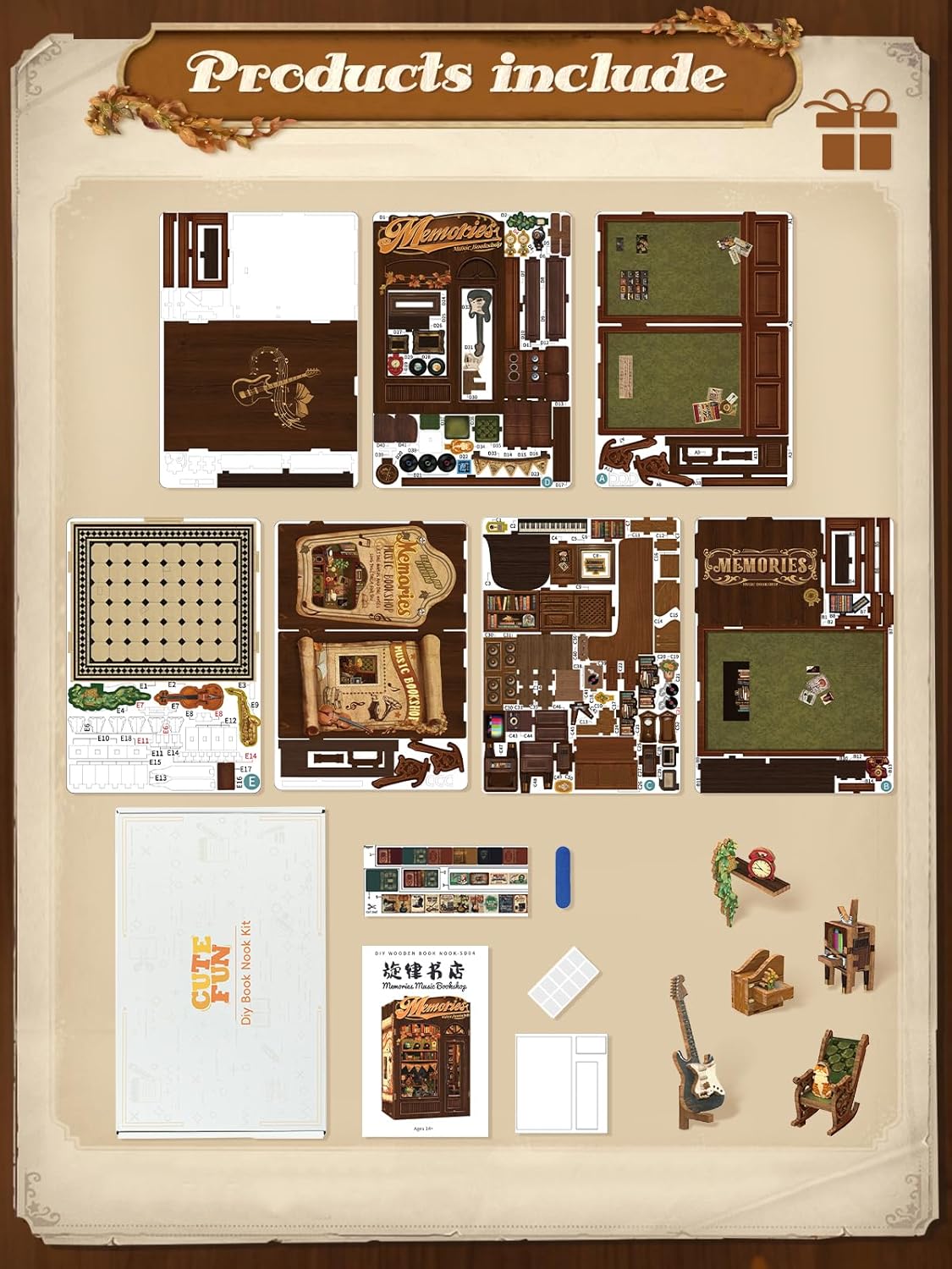 HYUKBI DIY Booknook Dollhouse Kit