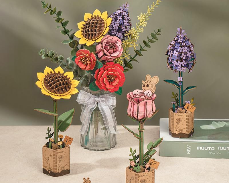 DIY 3D Wooden Puzzles - Flower Bouquet Building Kit Toy