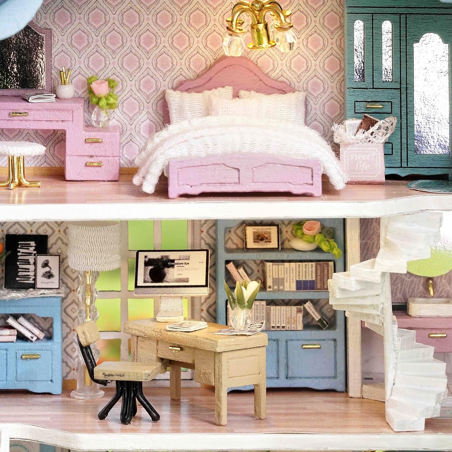 HYUKBI DIY Miniature House Kit with LED Light