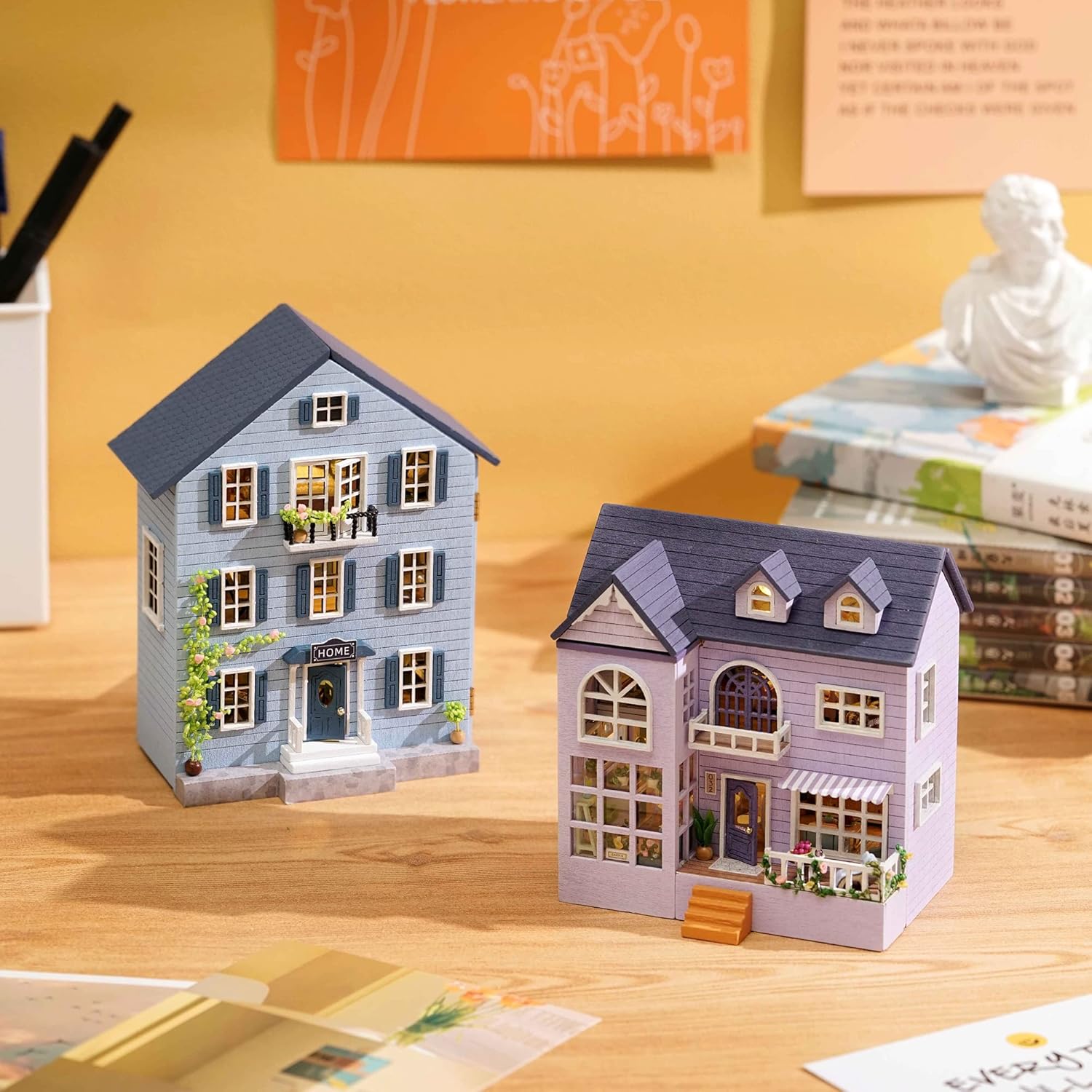 HYUKBI DIY Miniature House Kit with LED Light