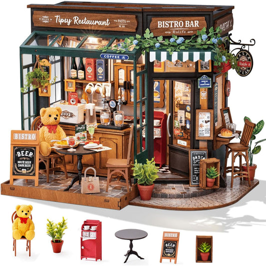 HYUKBI DIY Miniature House Kit with LED Light