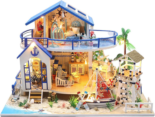 HYUKBI DIY Miniature House Kit with LED Light