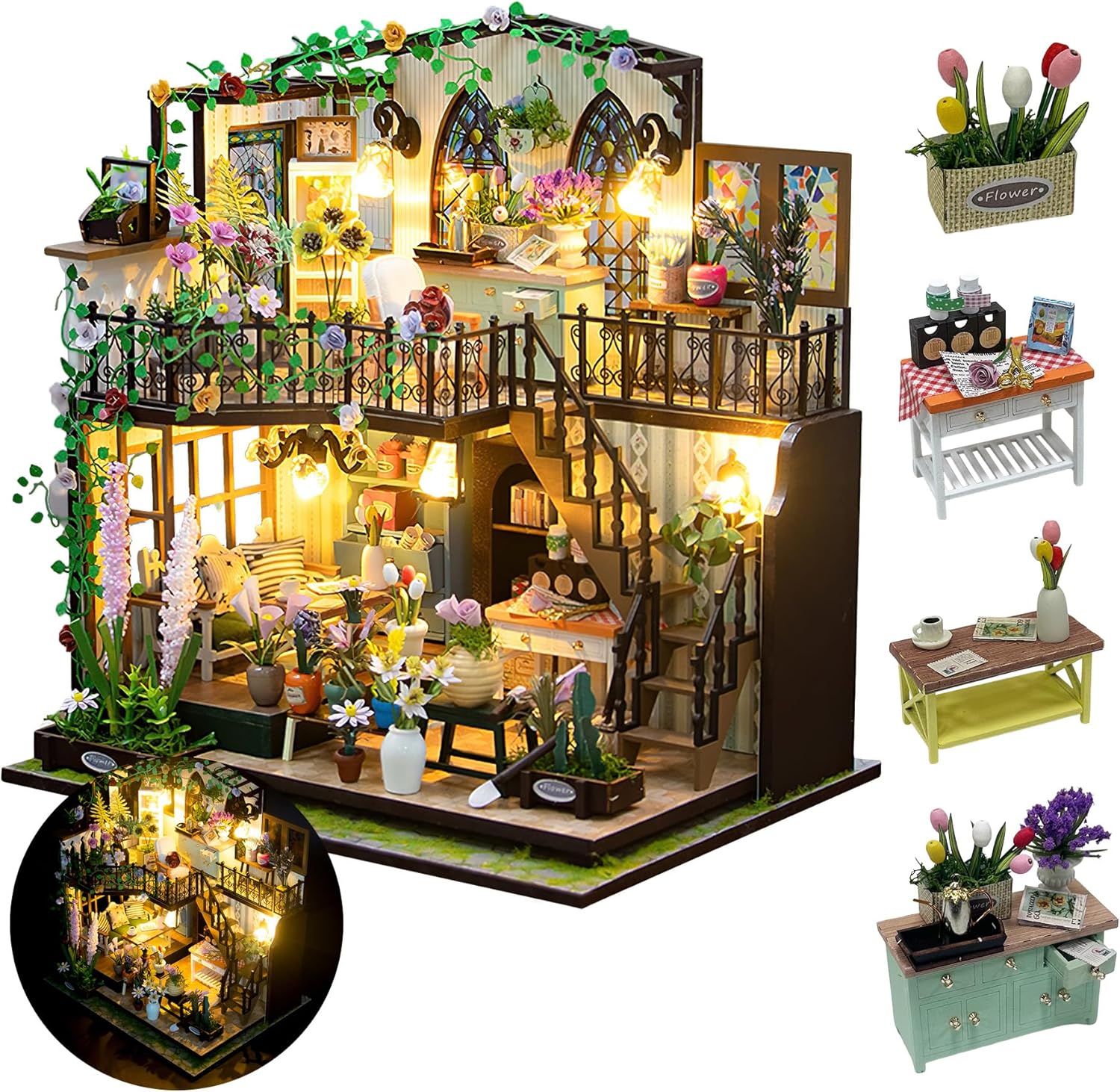 HYUKBI DIY Booknook Dollhouse Kit