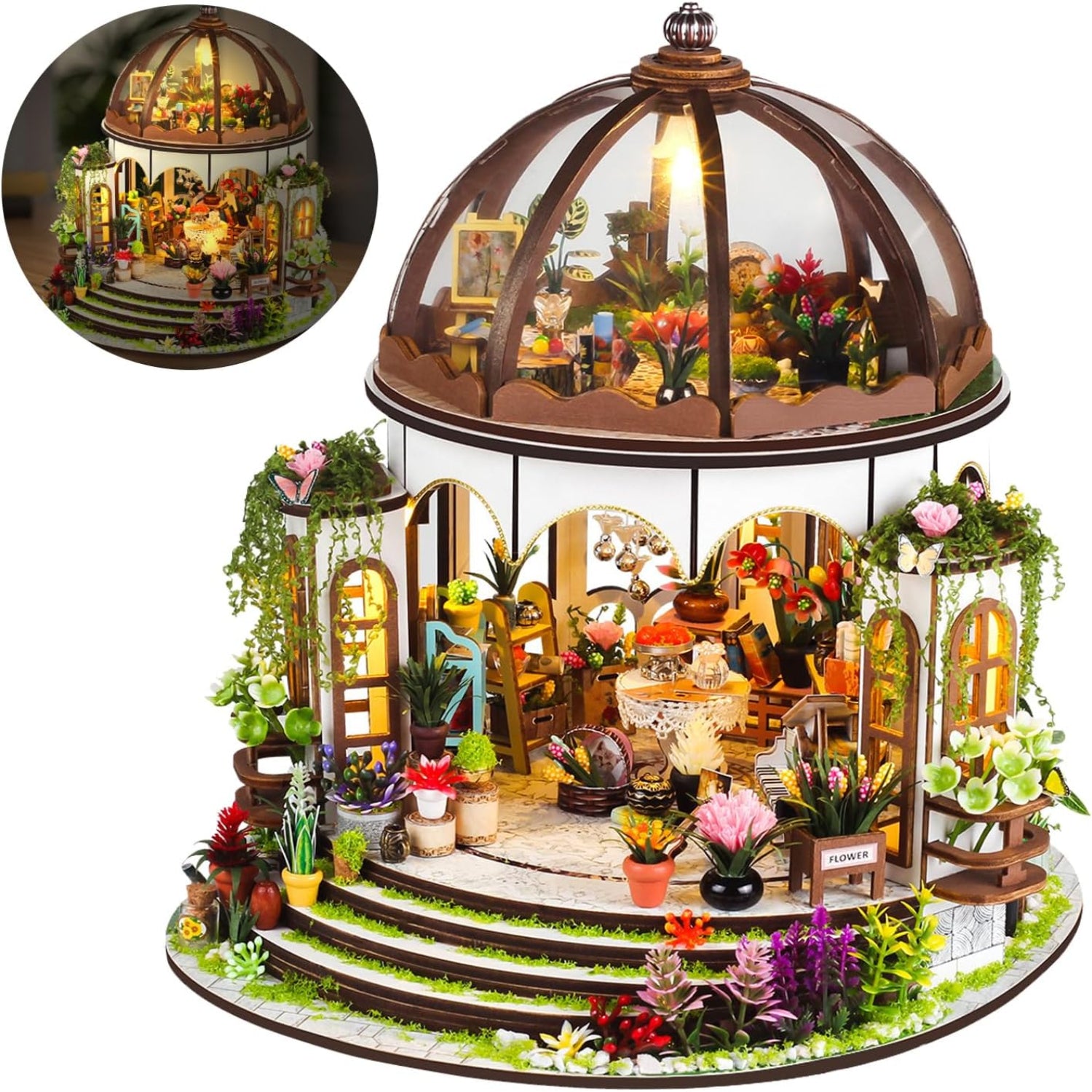 HYUKBI DIY Miniature House Kit with LED Light