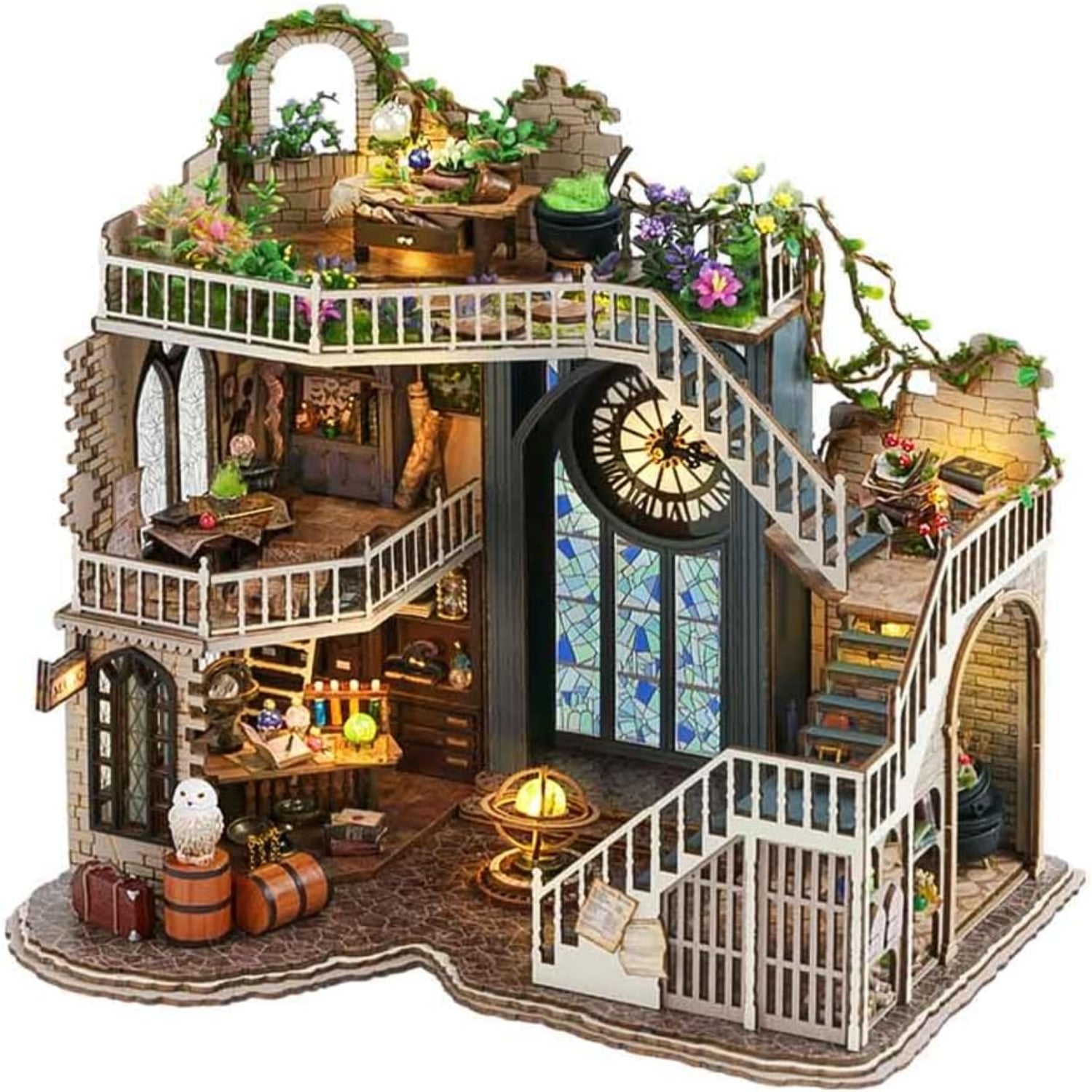 DIY Wooden Dollhouse Miniature Kit with LED-Magic House 