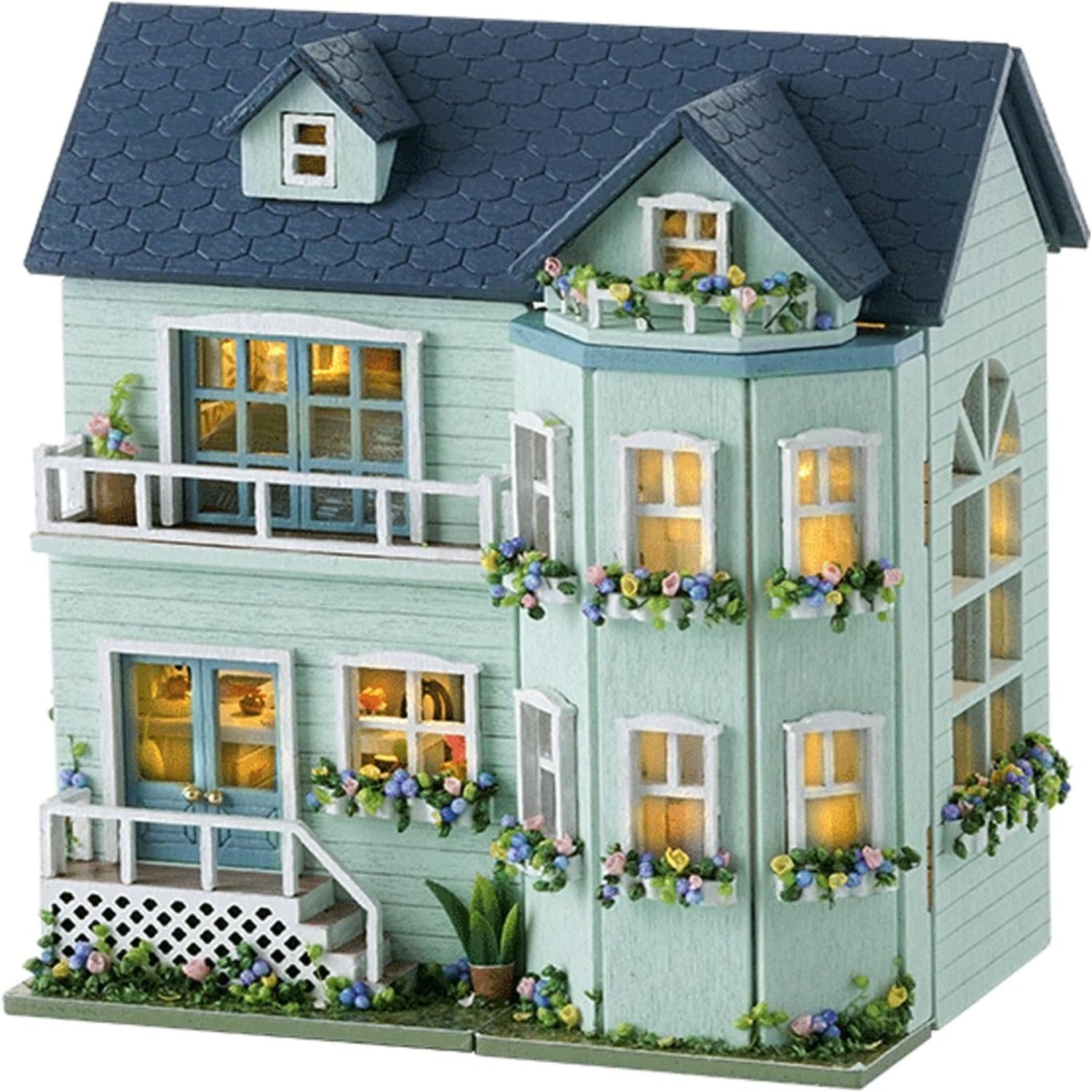 HYUKBI DIY Miniature House Kit with LED Light