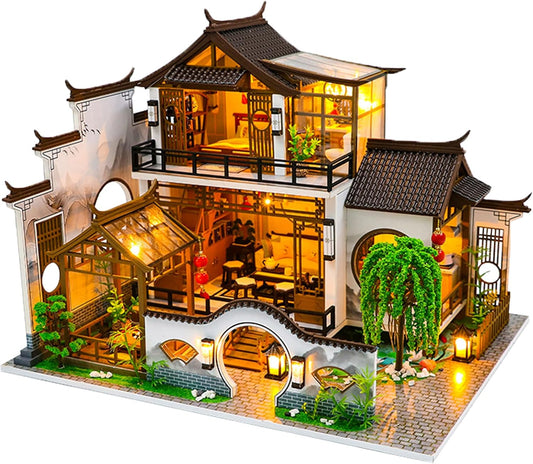 HYUKBI DIY Miniature House Kit with LED Light