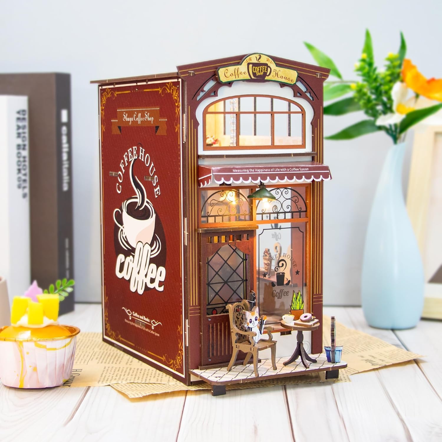 DIY Miniature Dollhouse
Rolife Cutebee HYUKBI DIY Booknook Dollhouse Kit 3D Wooden Puzzle 
Micro Building Blocks Set