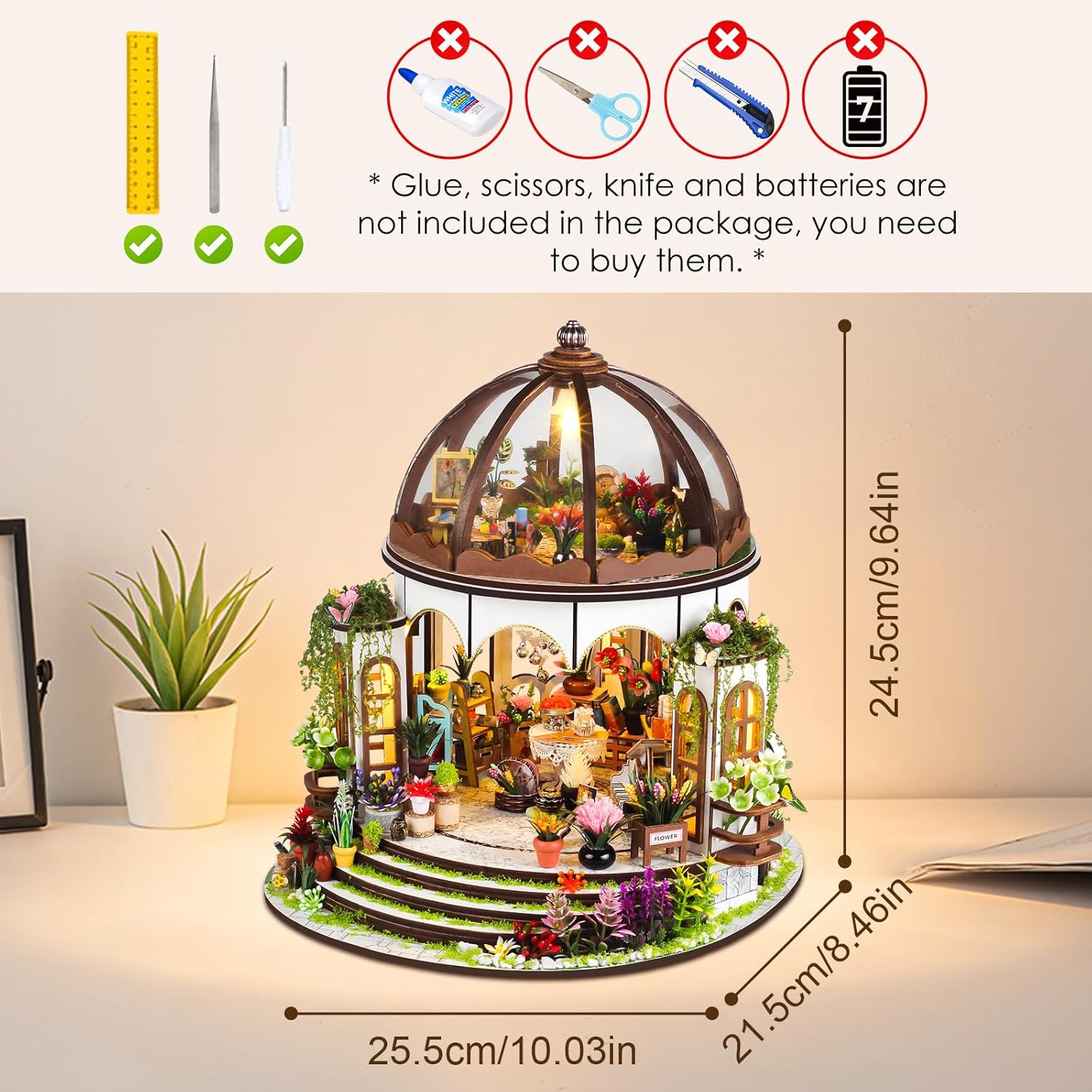 HYUKBI DIY Miniature House Kit with LED Light