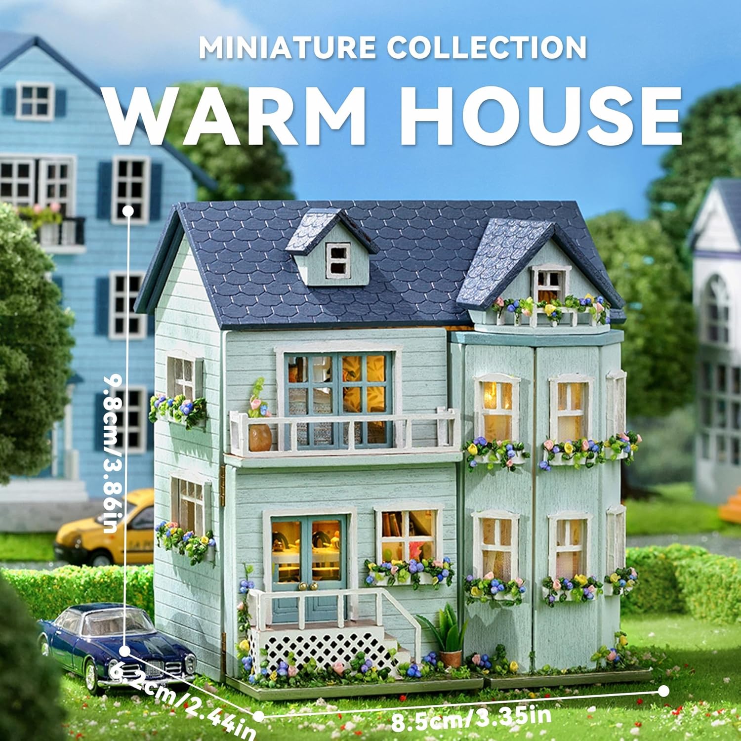 HYUKBI DIY Miniature House Kit with LED Light
