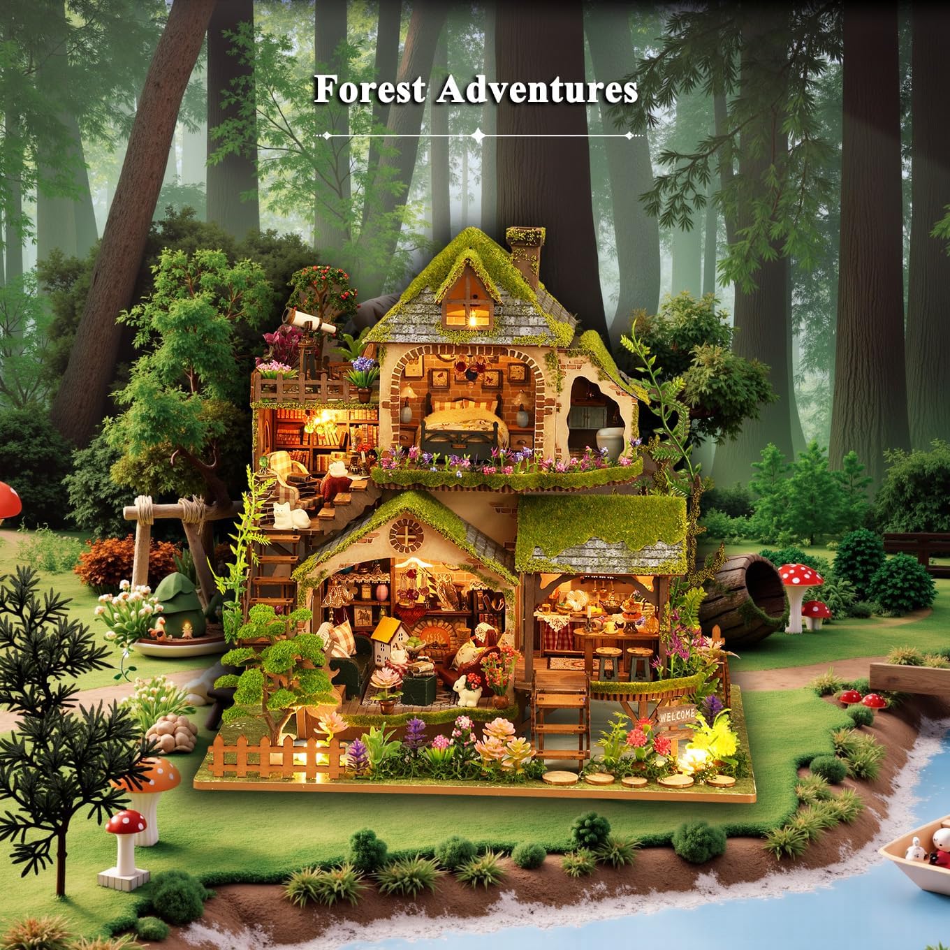 DIY Miniature Dollhouse
Rolife Cutebee HYUKBI DIY Booknook Dollhouse Kit 3D Wooden Puzzle 
Micro Building Blocks Set
Blindbox plush cute toy