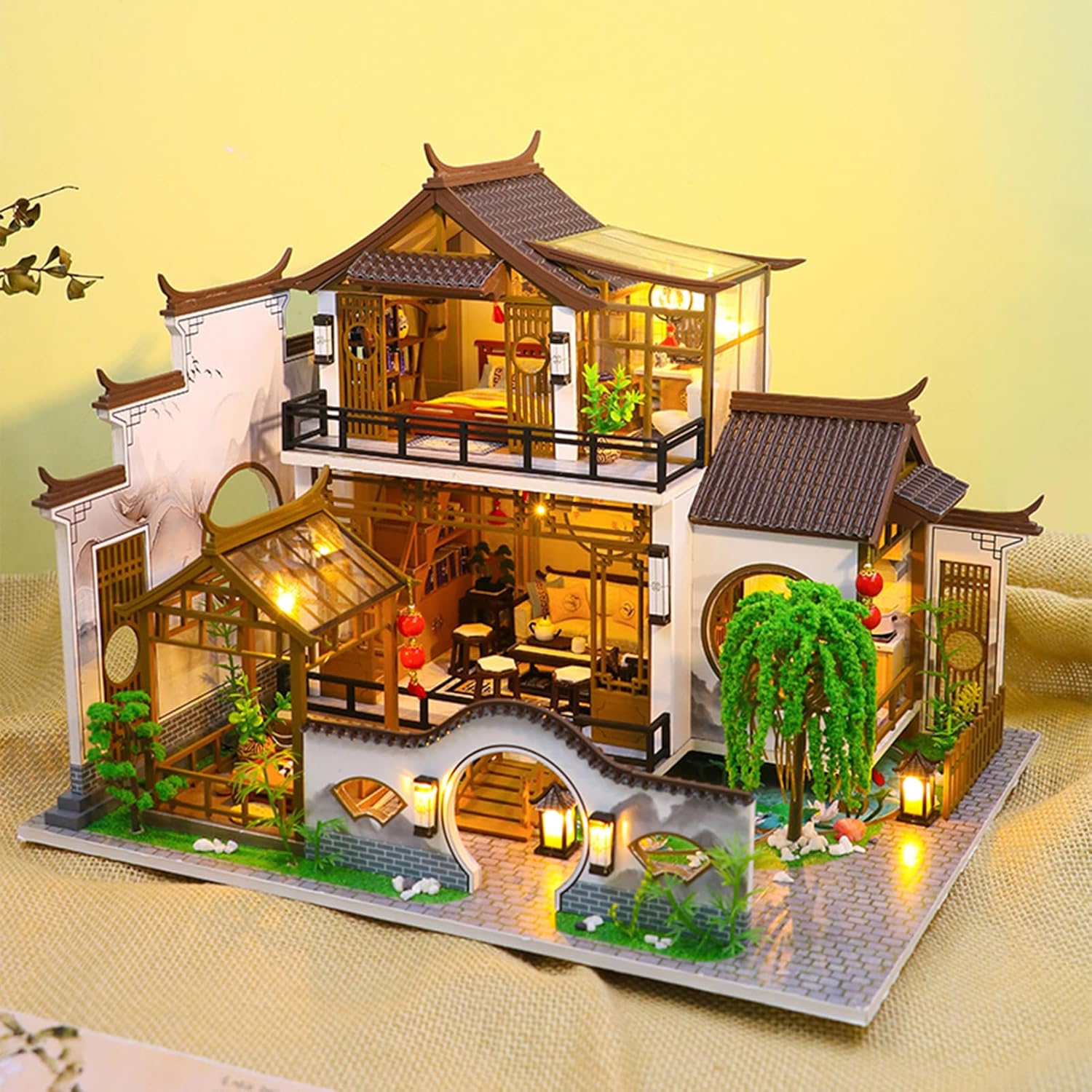 HYUKBI DIY Miniature House Kit with LED Light