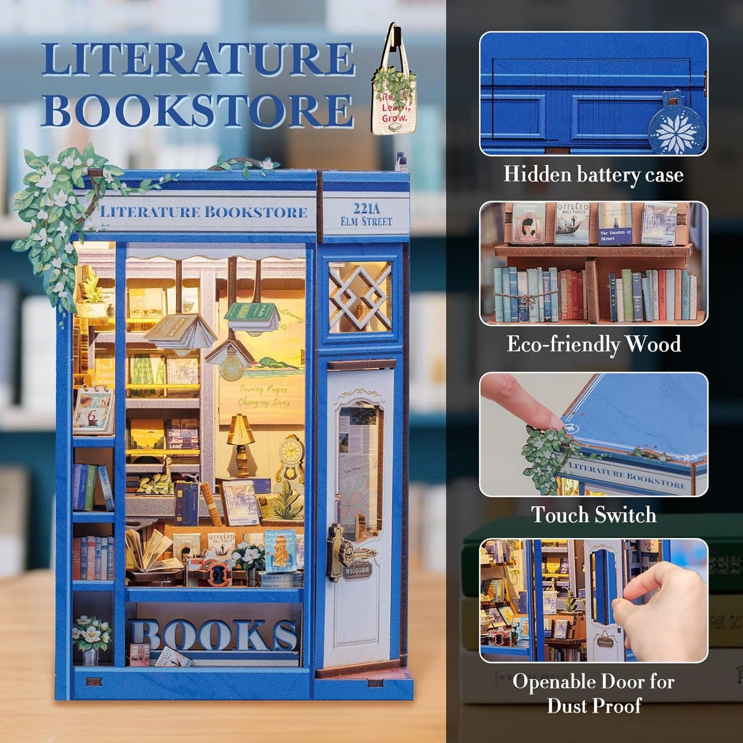 DIY Miniature Dollhouse
Rolife Cutebee HYUKBI DIY Booknook Dollhouse Kit 3D Wooden Puzzle 
Micro Building Blocks Set