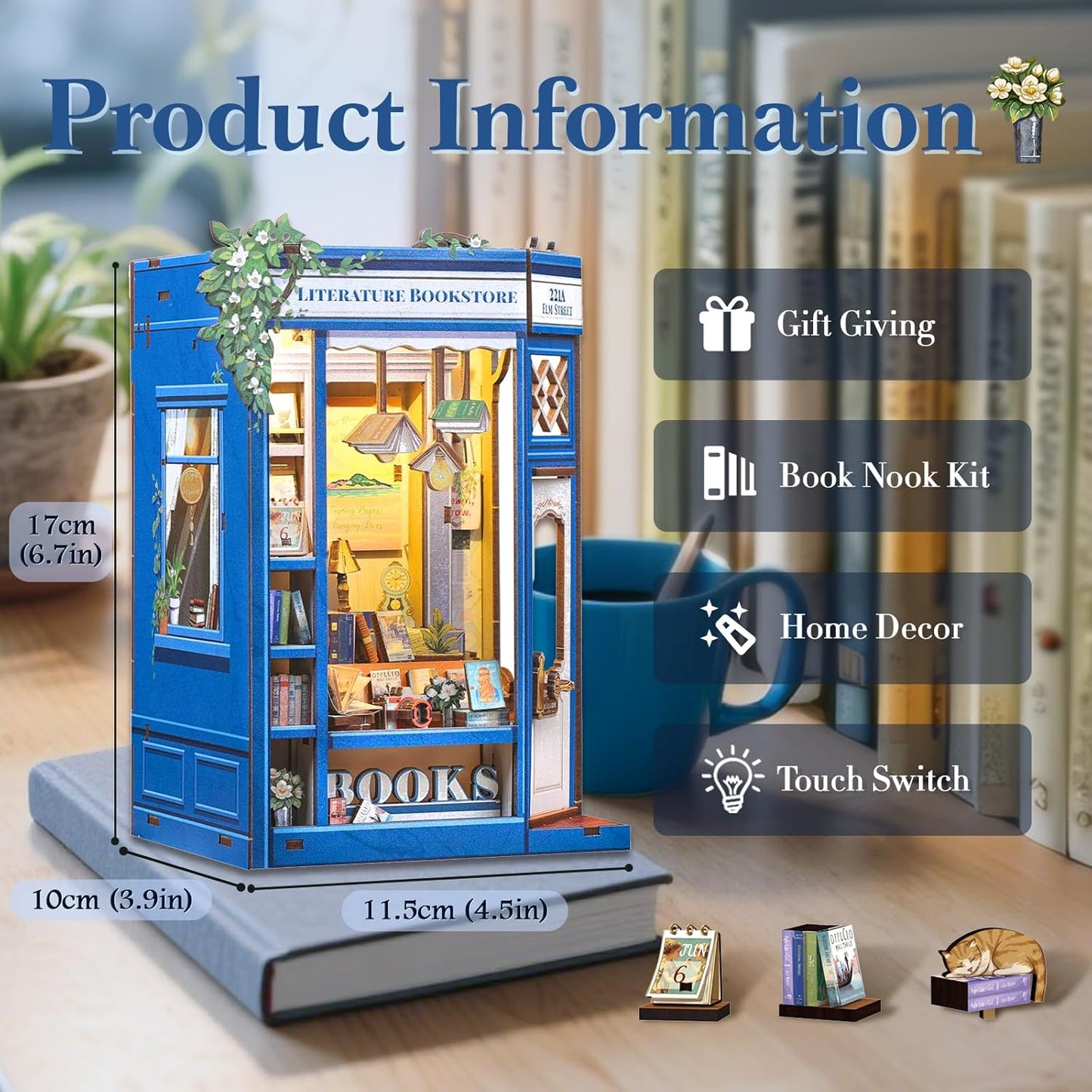 DIY Miniature Dollhouse
Rolife Cutebee HYUKBI DIY Booknook Dollhouse Kit 3D Wooden Puzzle 
Micro Building Blocks Set