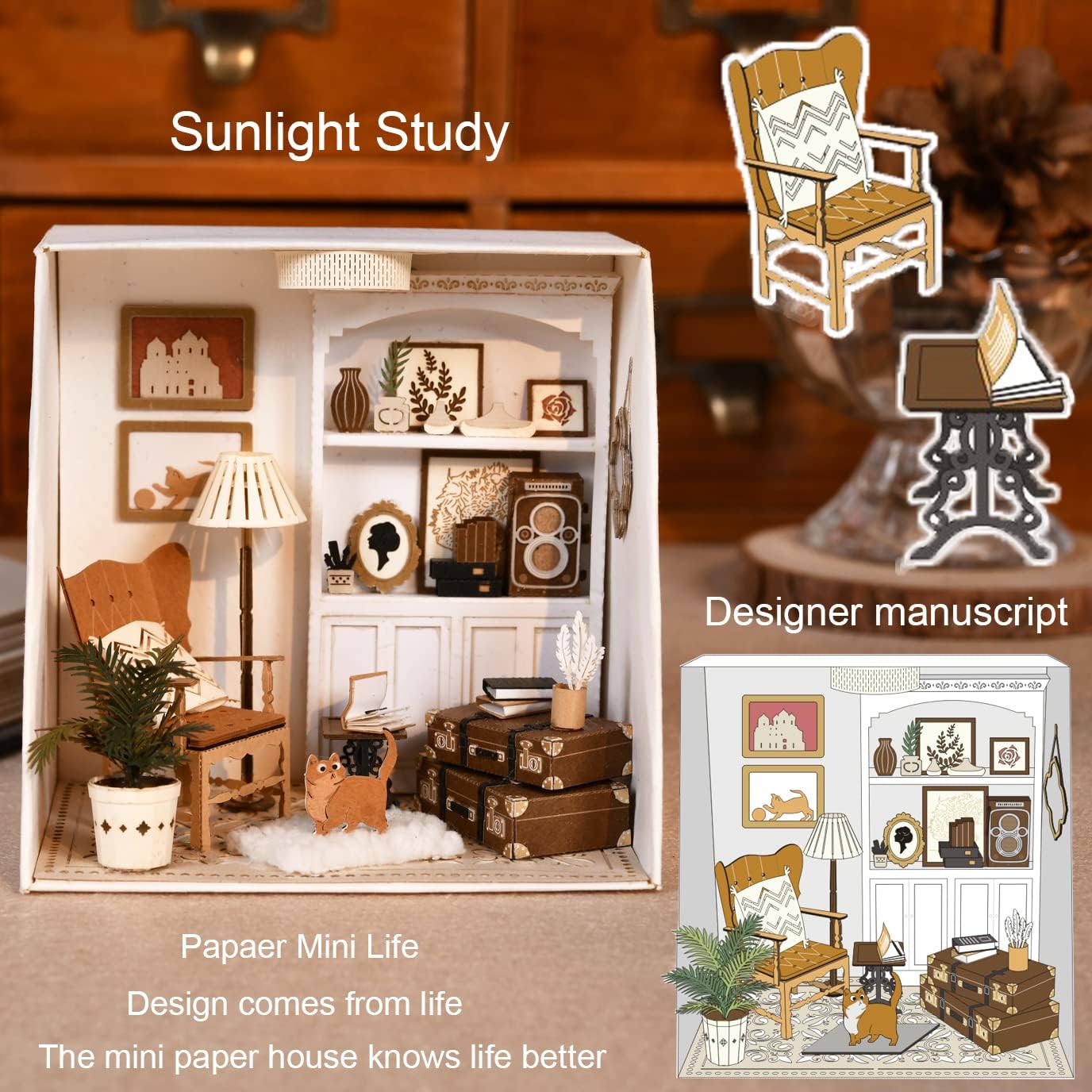 HYUKBI DIY Booknook Dollhouse Kit 
