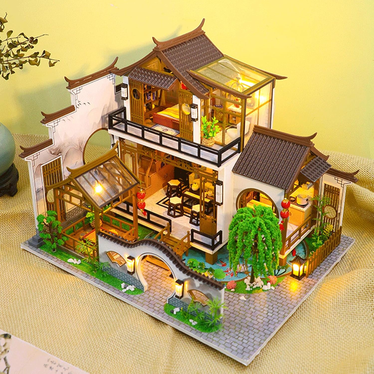 HYUKBI DIY Miniature House Kit with LED Light