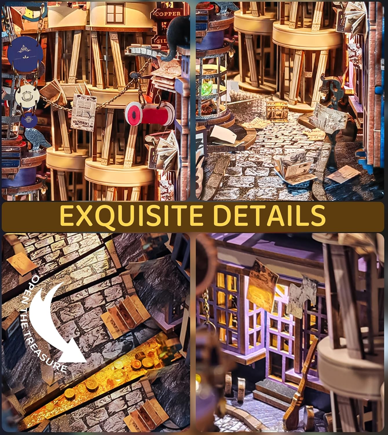 DIY Miniature Dollhouse
Rolife Cutebee HYUKBI DIY Booknook Dollhouse Kit 3D Wooden Puzzle 
Micro Building Blocks Set