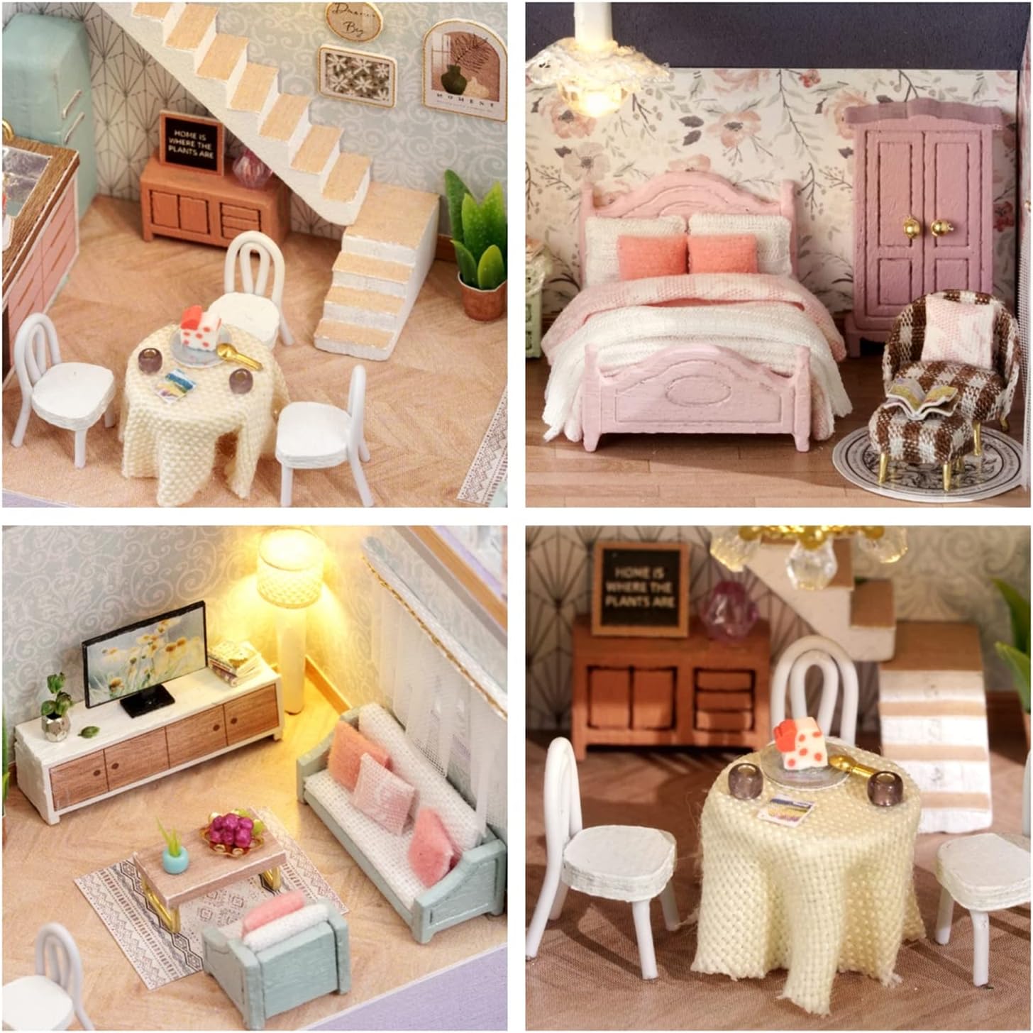HYUKBI DIY Miniature House Kit with LED Light