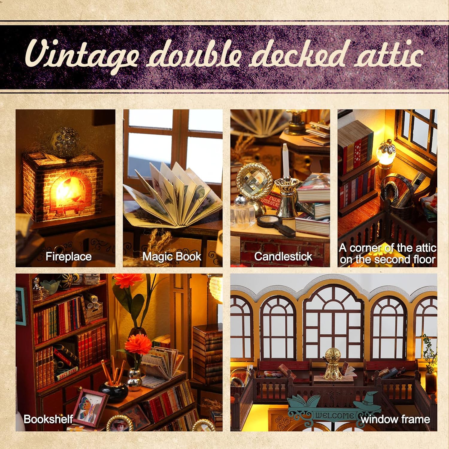 DIY Miniature Dollhouse Kit- Diorama Book Nook