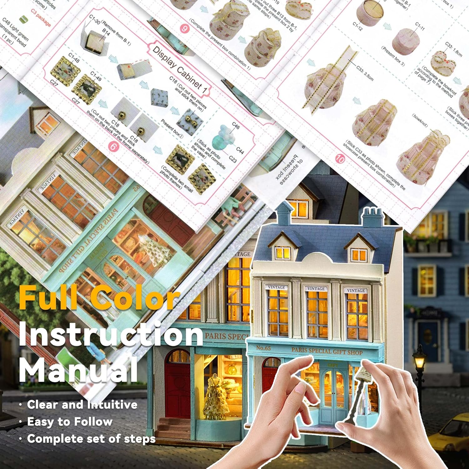 HYUKBI DIY Miniature House Kit with LED Light