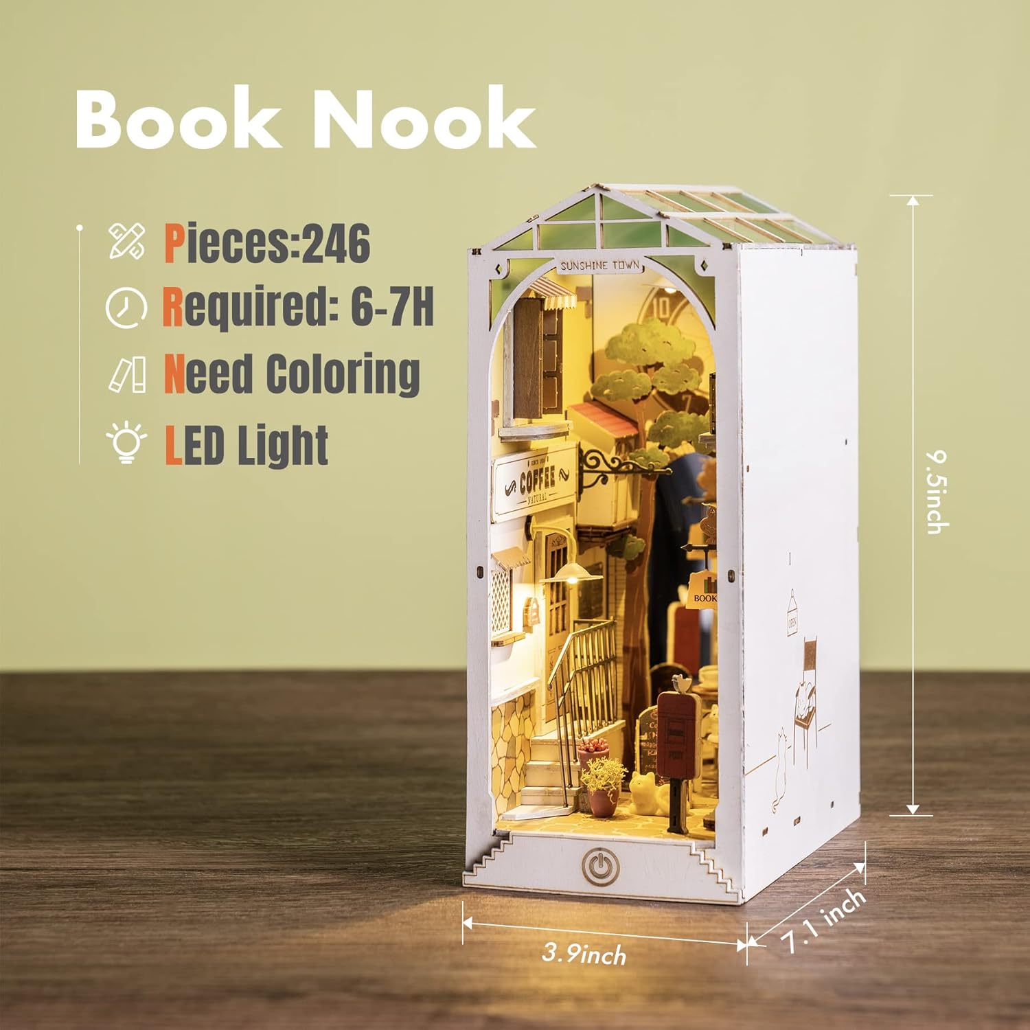 Book Nook Kit DIY Miniature Dollhouse-Sunshine Town