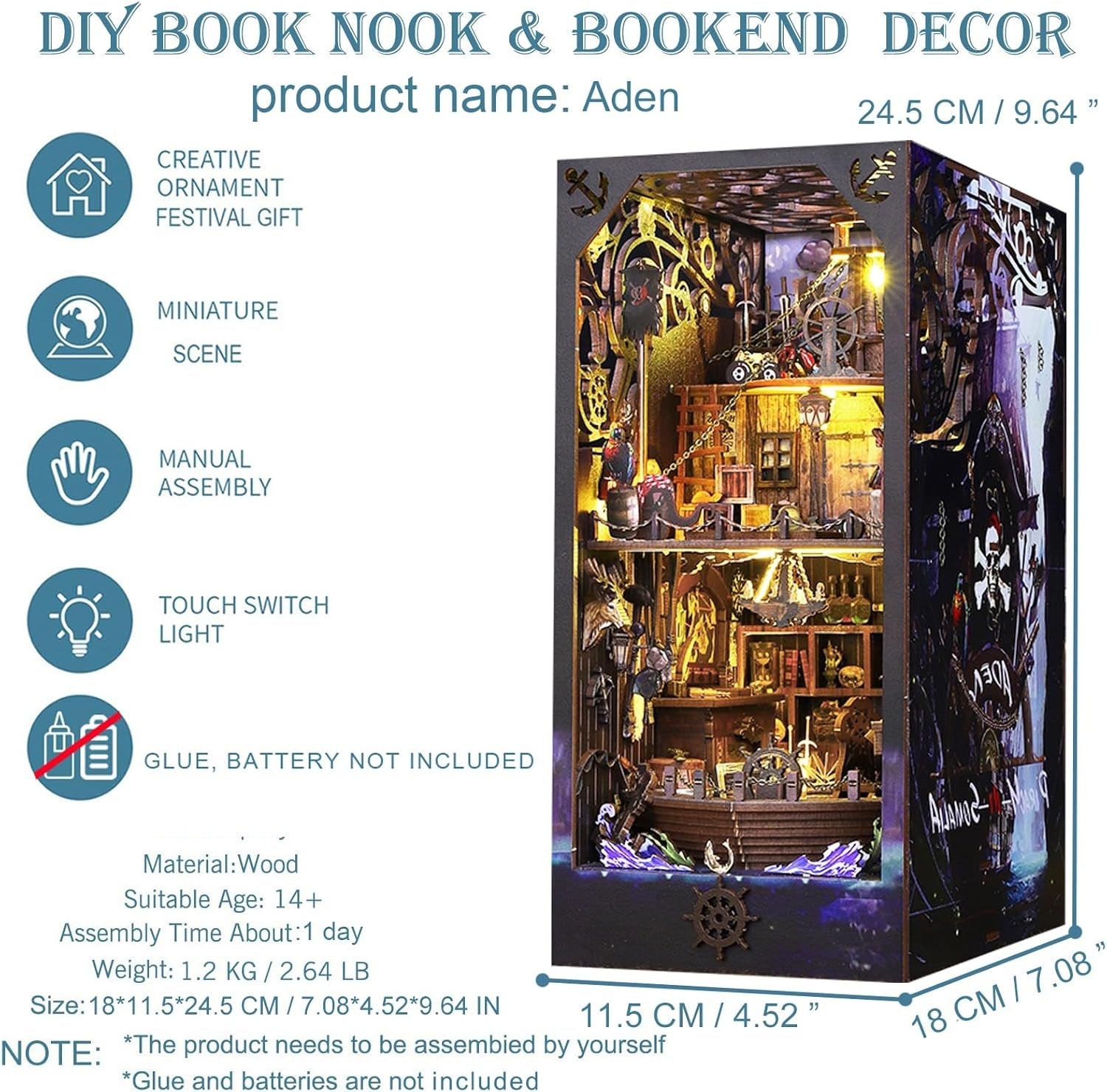 HYUKBI DIY Booknook Dollhouse Kit 