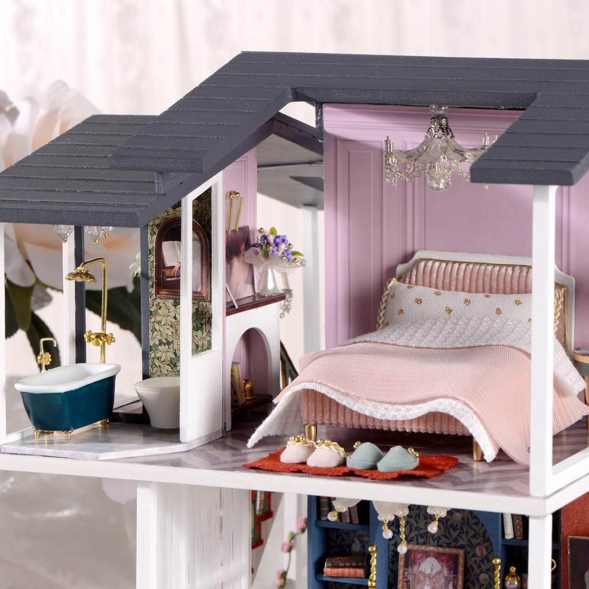 HYUKBI DIY Miniature House Kit with LED Light