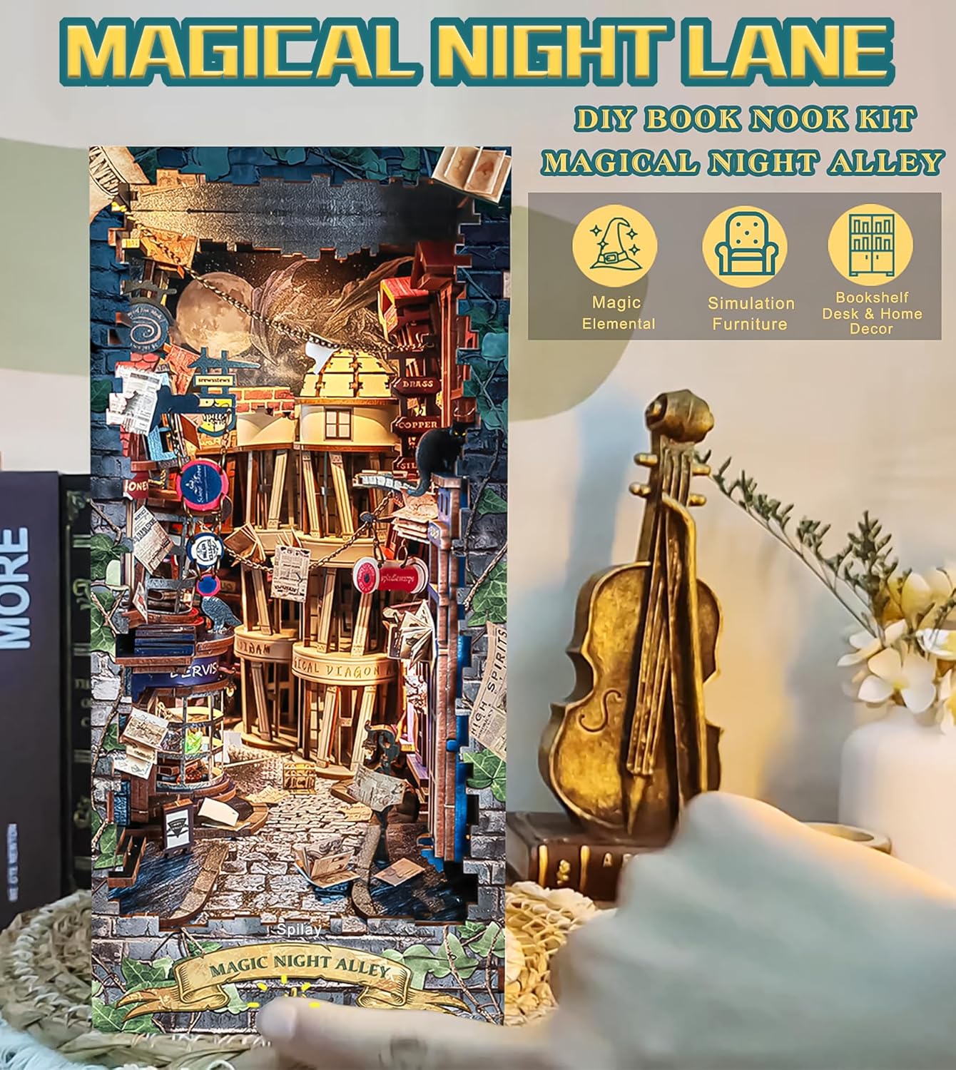 DIY Miniature Dollhouse
Rolife Cutebee HYUKBI DIY Booknook Dollhouse Kit 3D Wooden Puzzle 
Micro Building Blocks Set