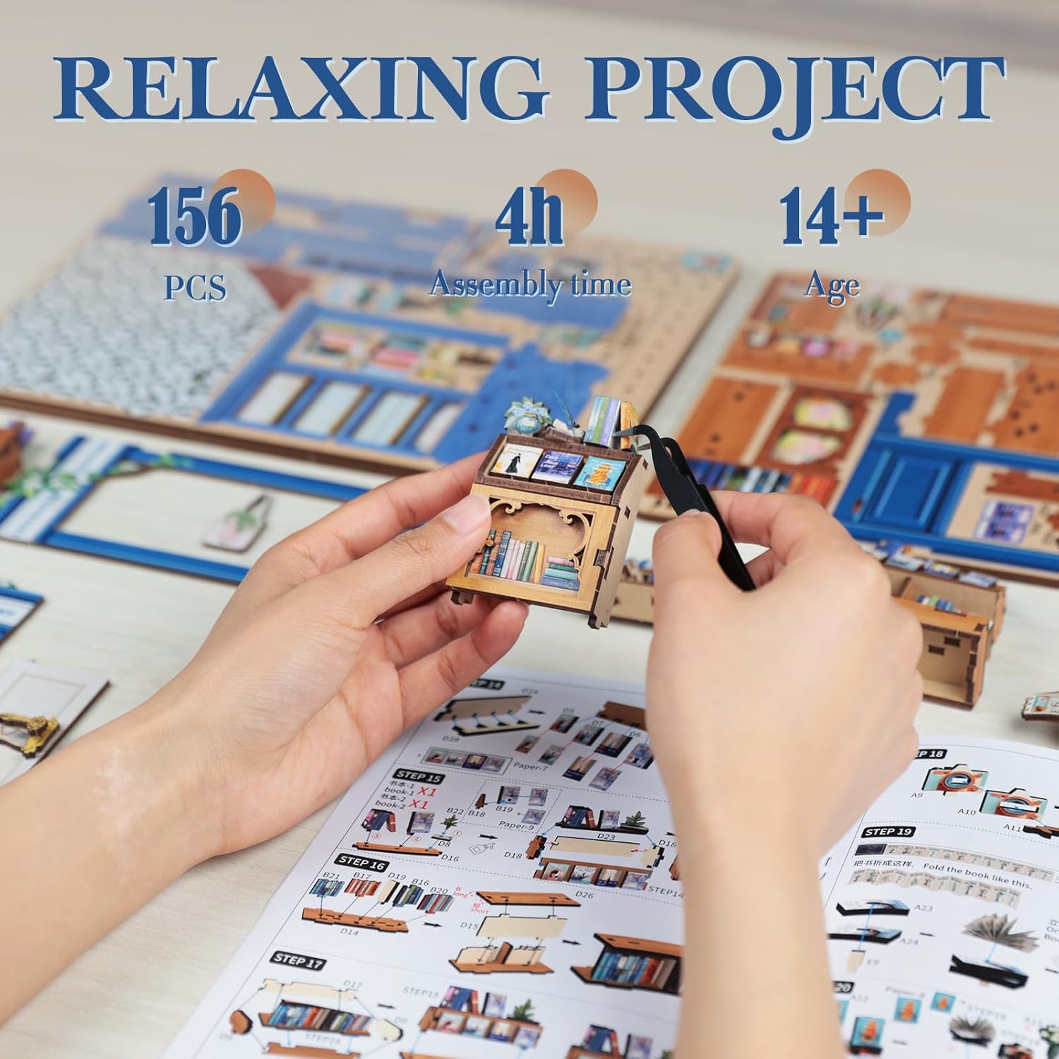 DIY Miniature Dollhouse
Rolife Cutebee HYUKBI DIY Booknook Dollhouse Kit 3D Wooden Puzzle 
Micro Building Blocks Set