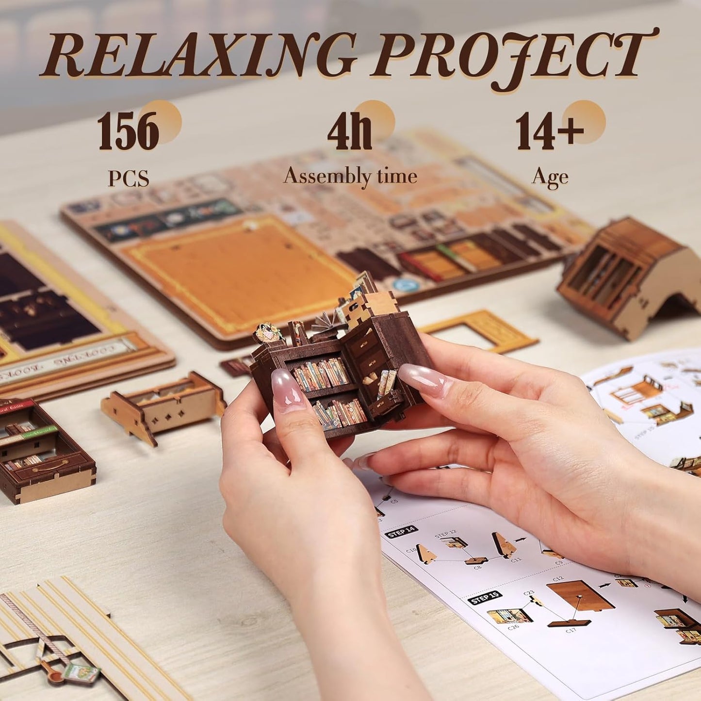 DIY Miniature Dollhouse
Rolife Cutebee HYUKBI DIY Booknook Dollhouse Kit 3D Wooden Puzzle 
Micro Building Blocks Set