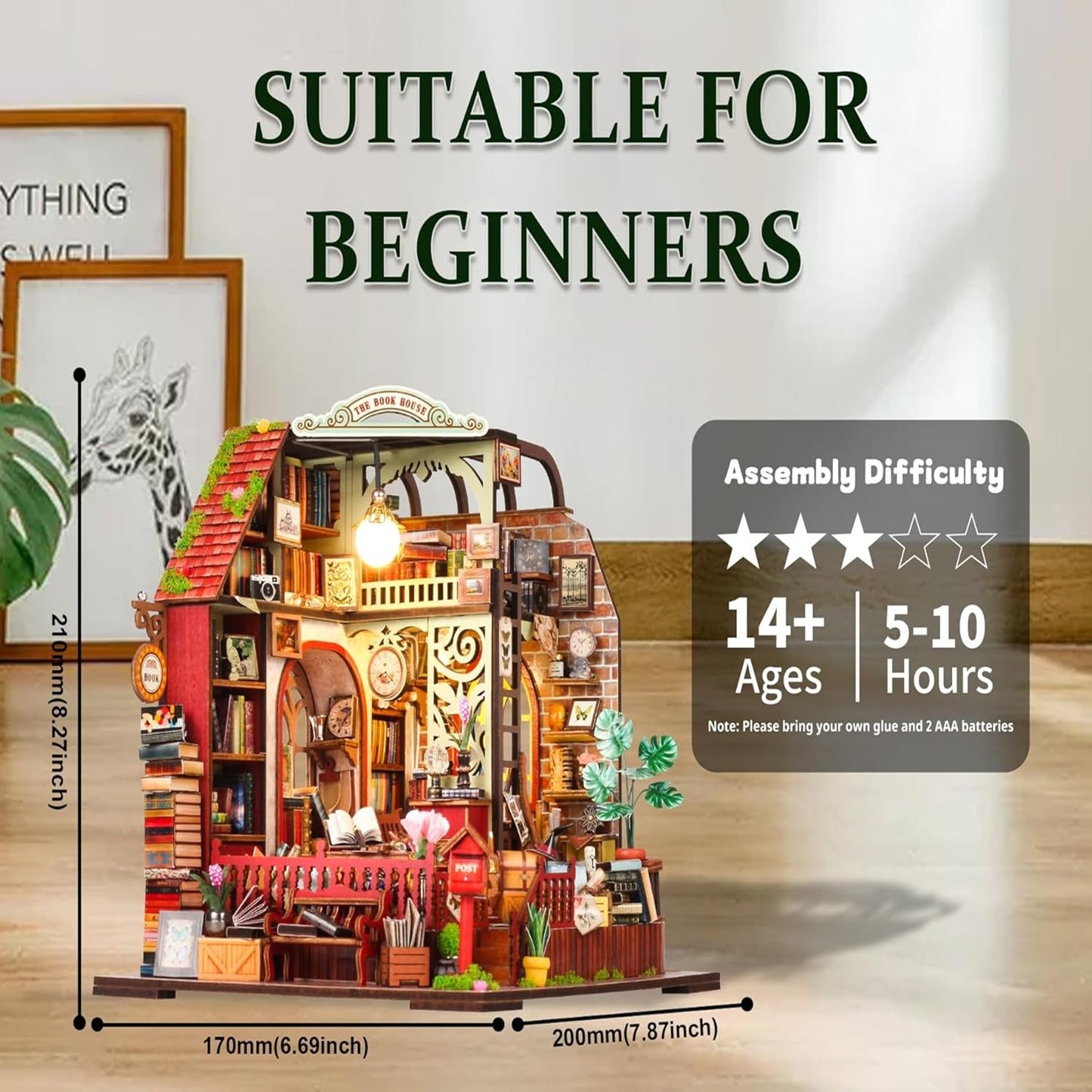 DIY Miniature Dollhouse
Rolife Cutebee HYUKBI DIY Booknook Dollhouse Kit 3D Wooden Puzzle 
Micro Building Blocks Set