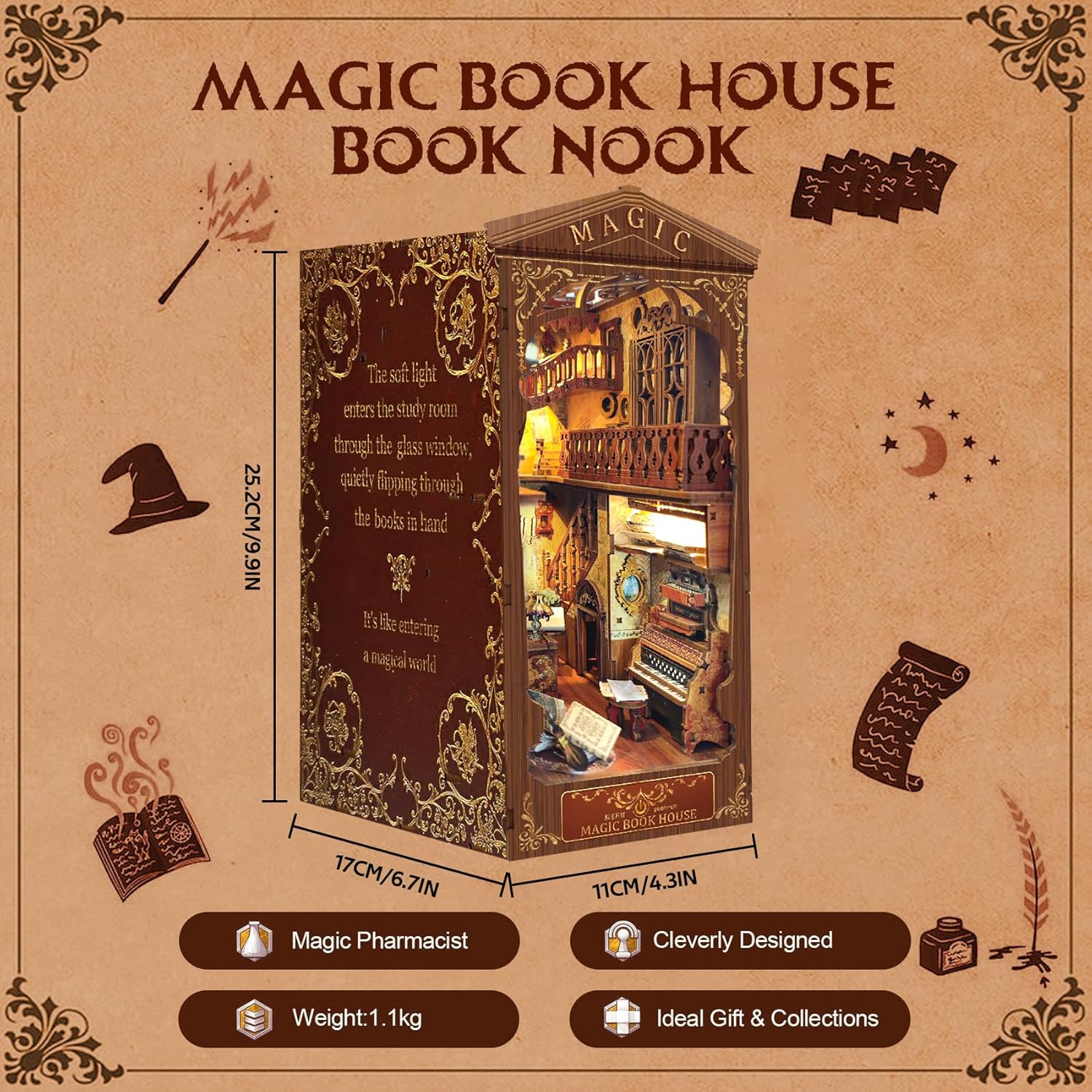 HYUKBI DIY Booknook Dollhouse Kit