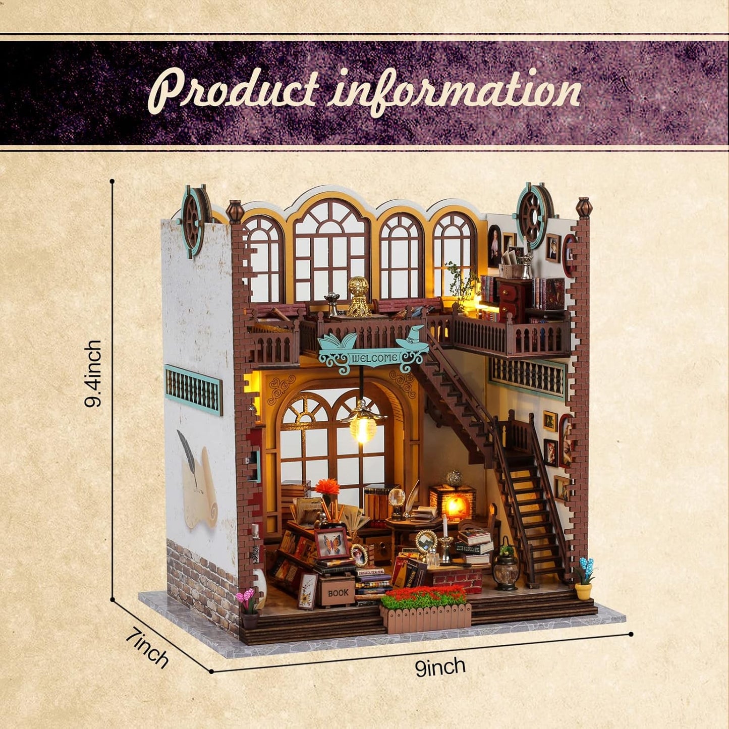 DIY Miniature Dollhouse Kit- Diorama Book Nook