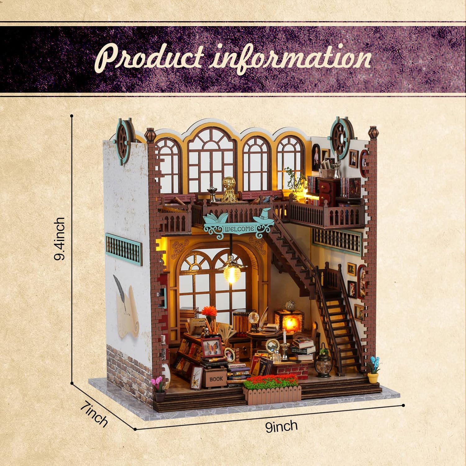 DIY Miniature Dollhouse Kit- Diorama Book Nook
